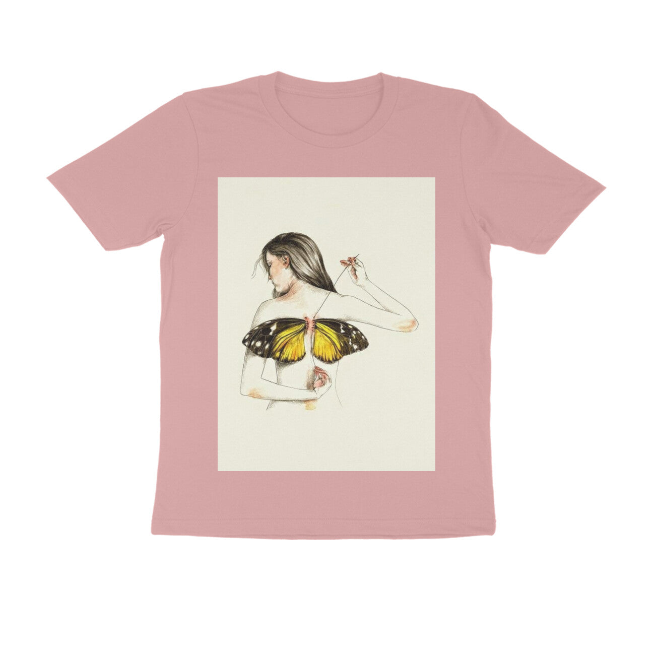 Front View - Metamorphosis Stitch — Regular Fit Tee Pastel Dusty