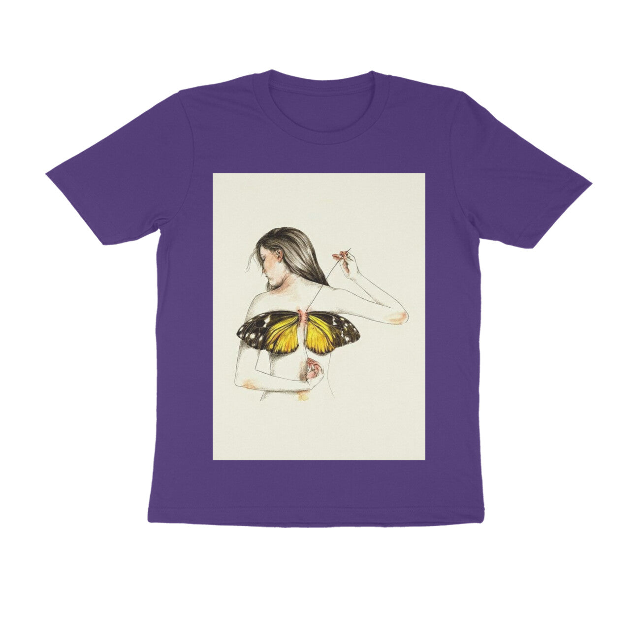 Front View - Metamorphosis Stitch — Regular Fit Tee Purple