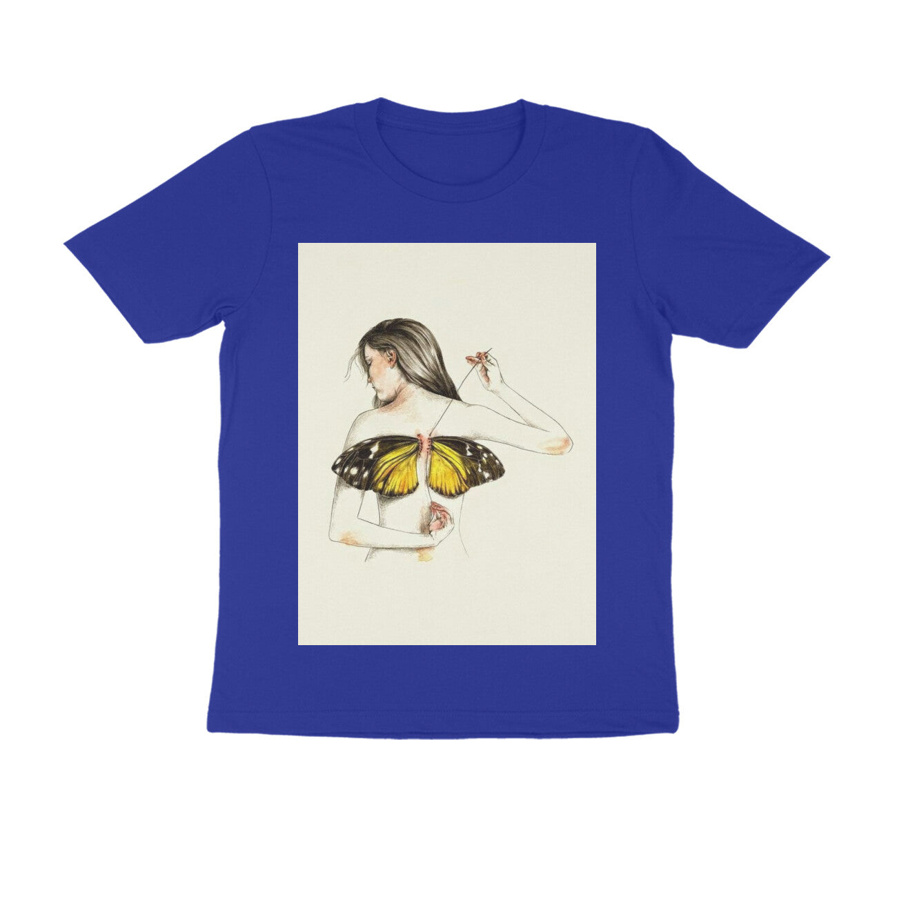 Front View - Metamorphosis Stitch — Regular Fit Tee Royal Blue