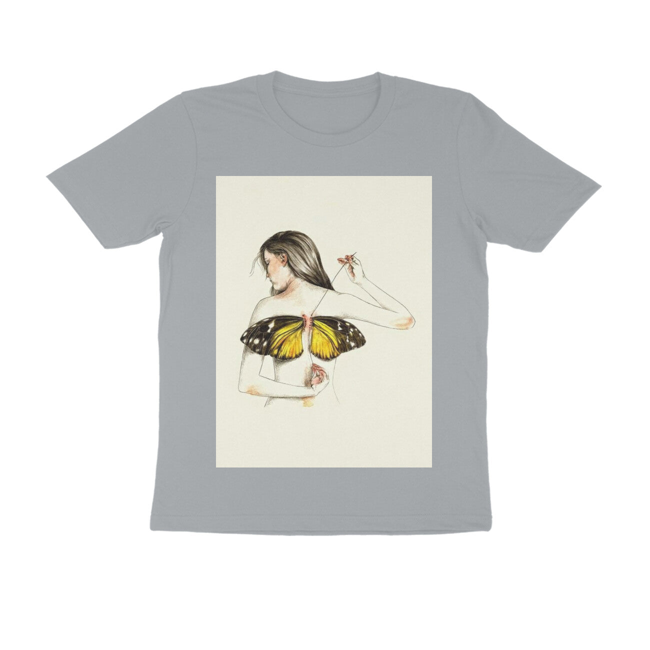 Front View - Metamorphosis Stitch — Regular Fit Tee Silver Frost
