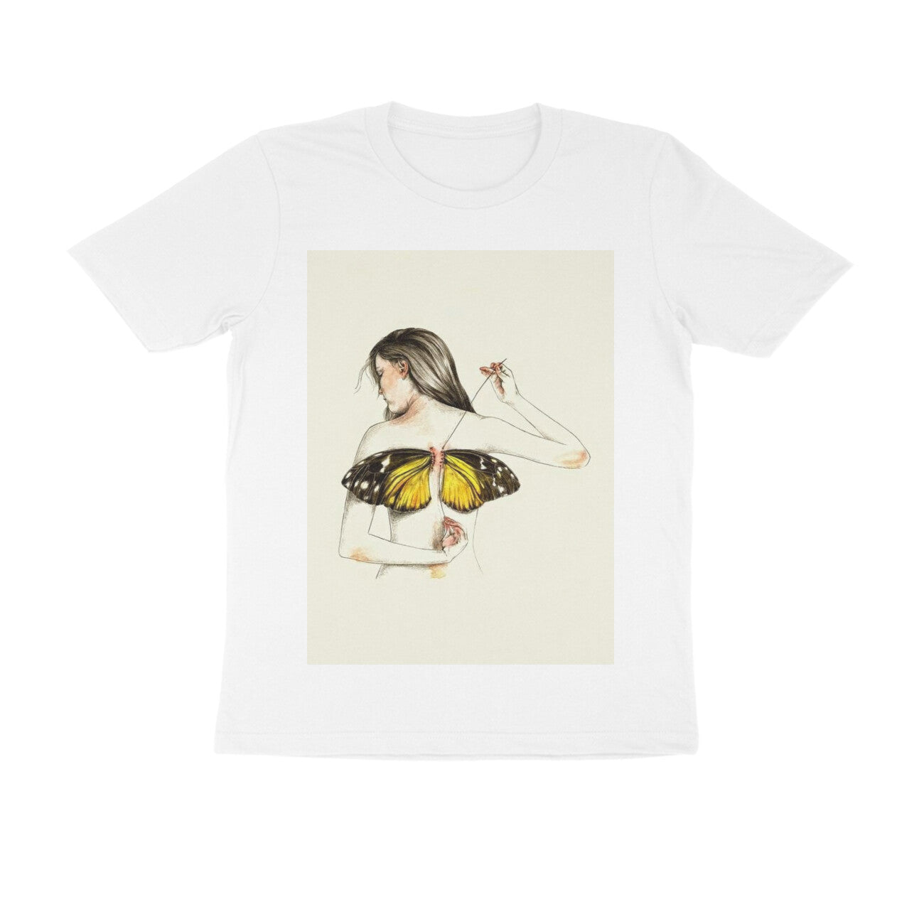 Front View - Metamorphosis Stitch — Regular Fit Tee White