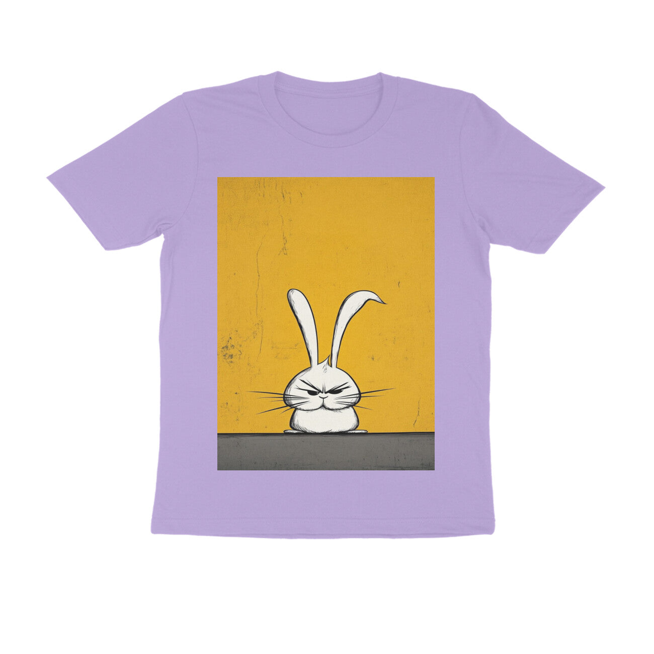 Front View - Grumpy Hare — Regular Fit Tee Iris Lavender