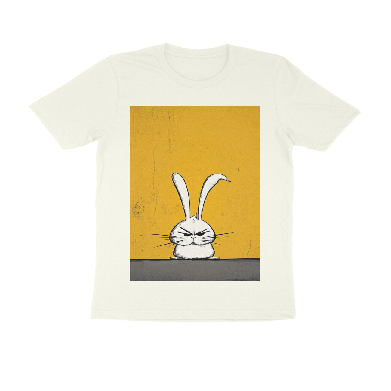 Front View - Grumpy Hare — Regular Fit Tee Ivory