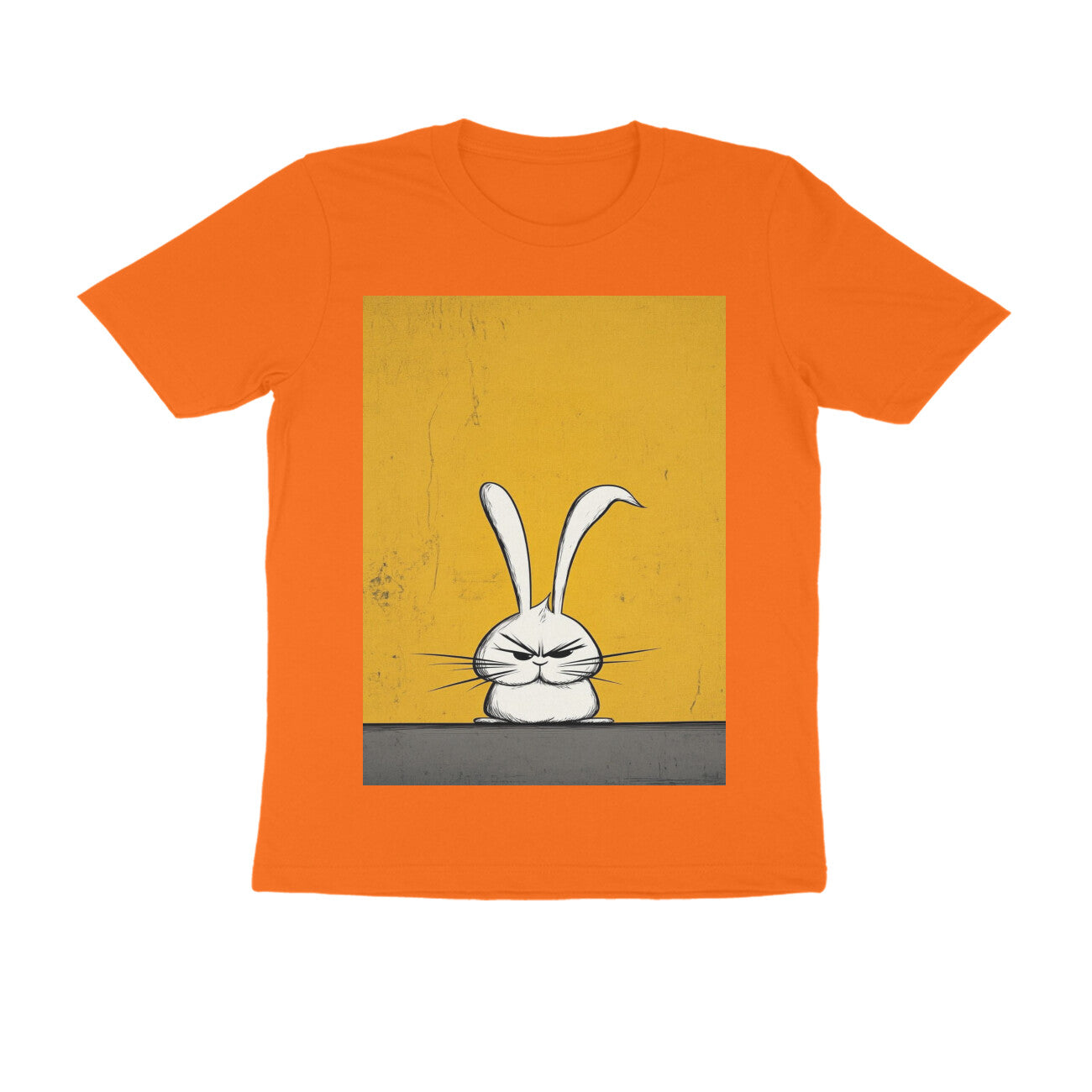 Front View - Grumpy Hare — Regular Fit Tee Orange