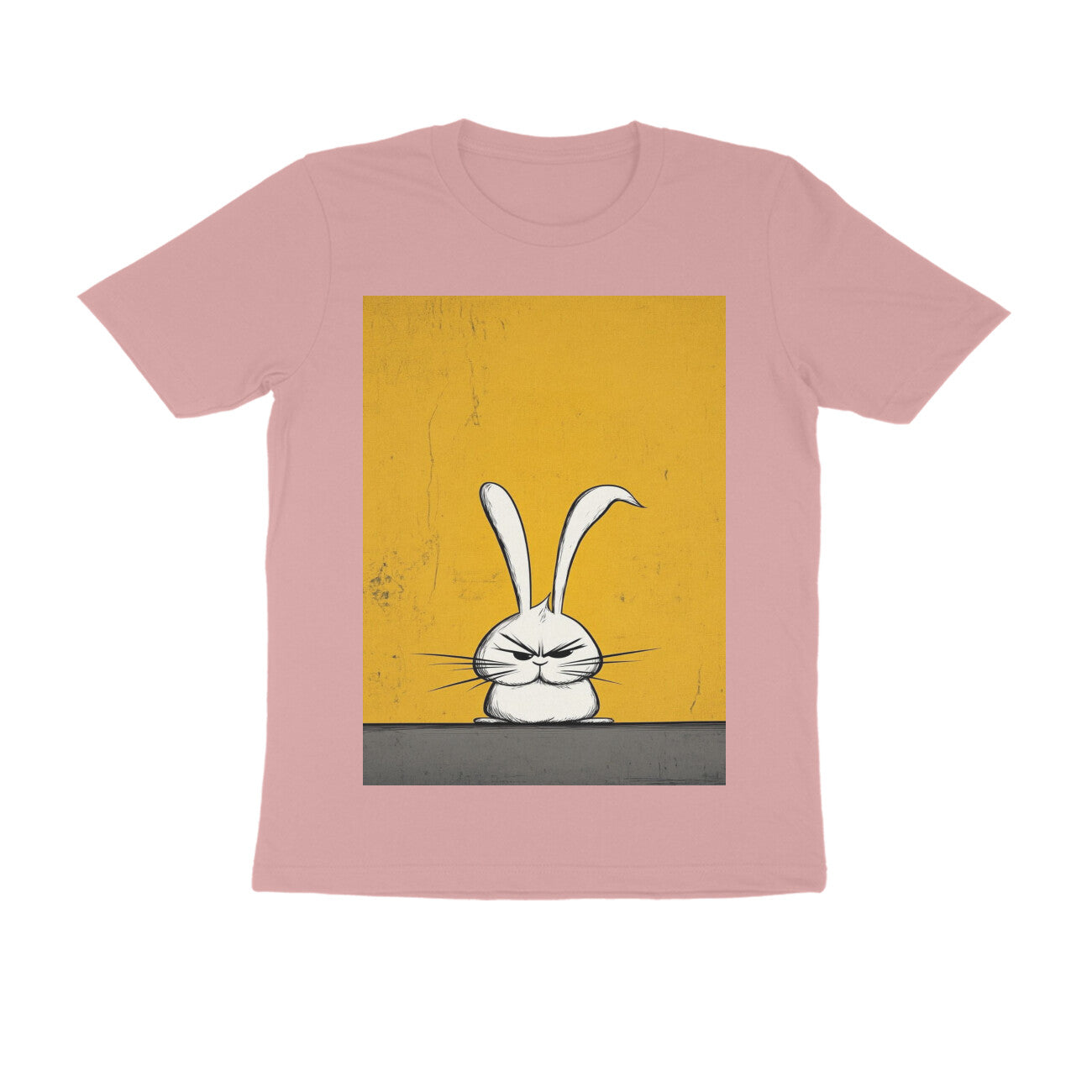 Front View - Grumpy Hare — Regular Fit Tee Pastel Dusty