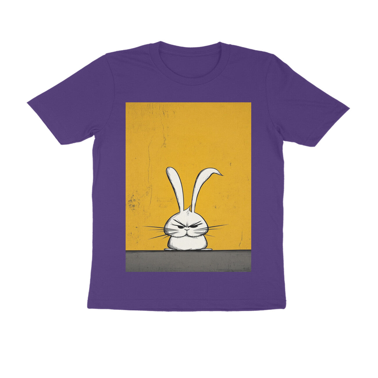 Front View - Grumpy Hare — Regular Fit Tee Purple