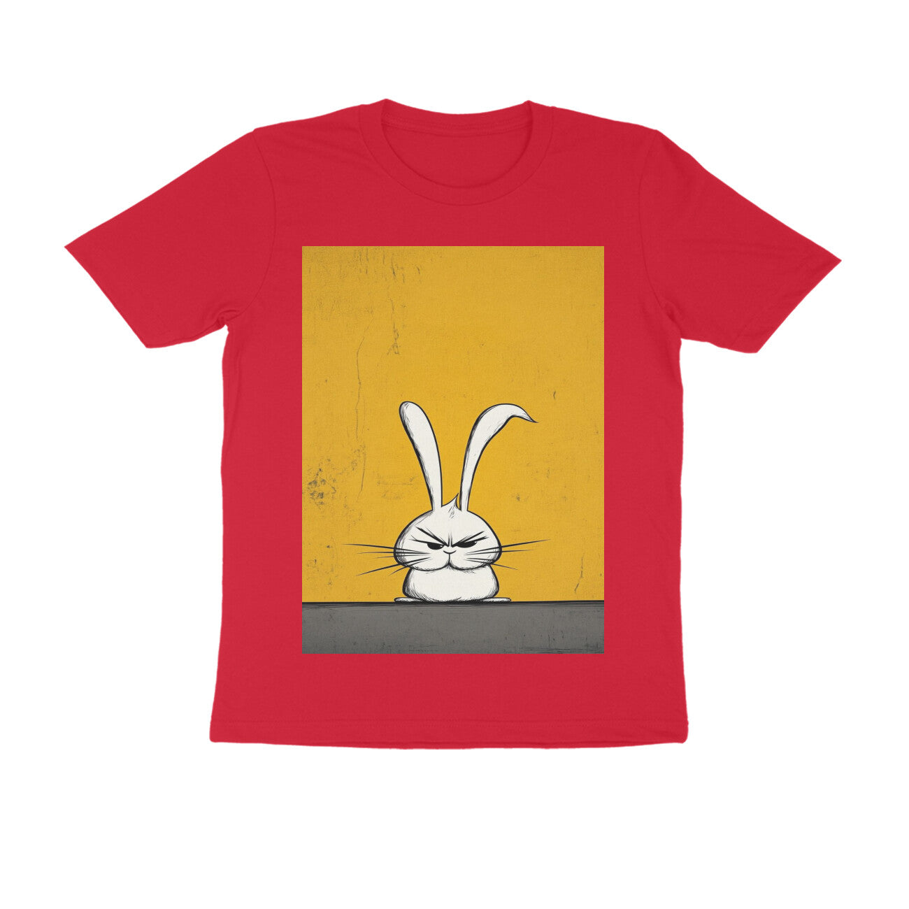 Front View - Grumpy Hare — Regular Fit Tee Red
