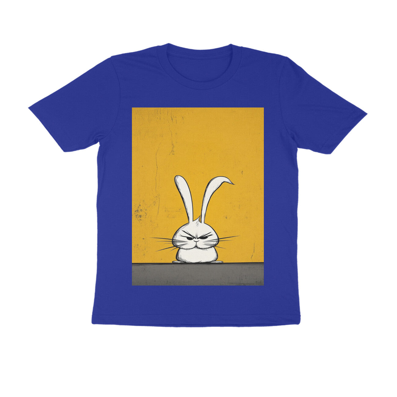 Front View - Grumpy Hare — Regular Fit Tee Royal Blue