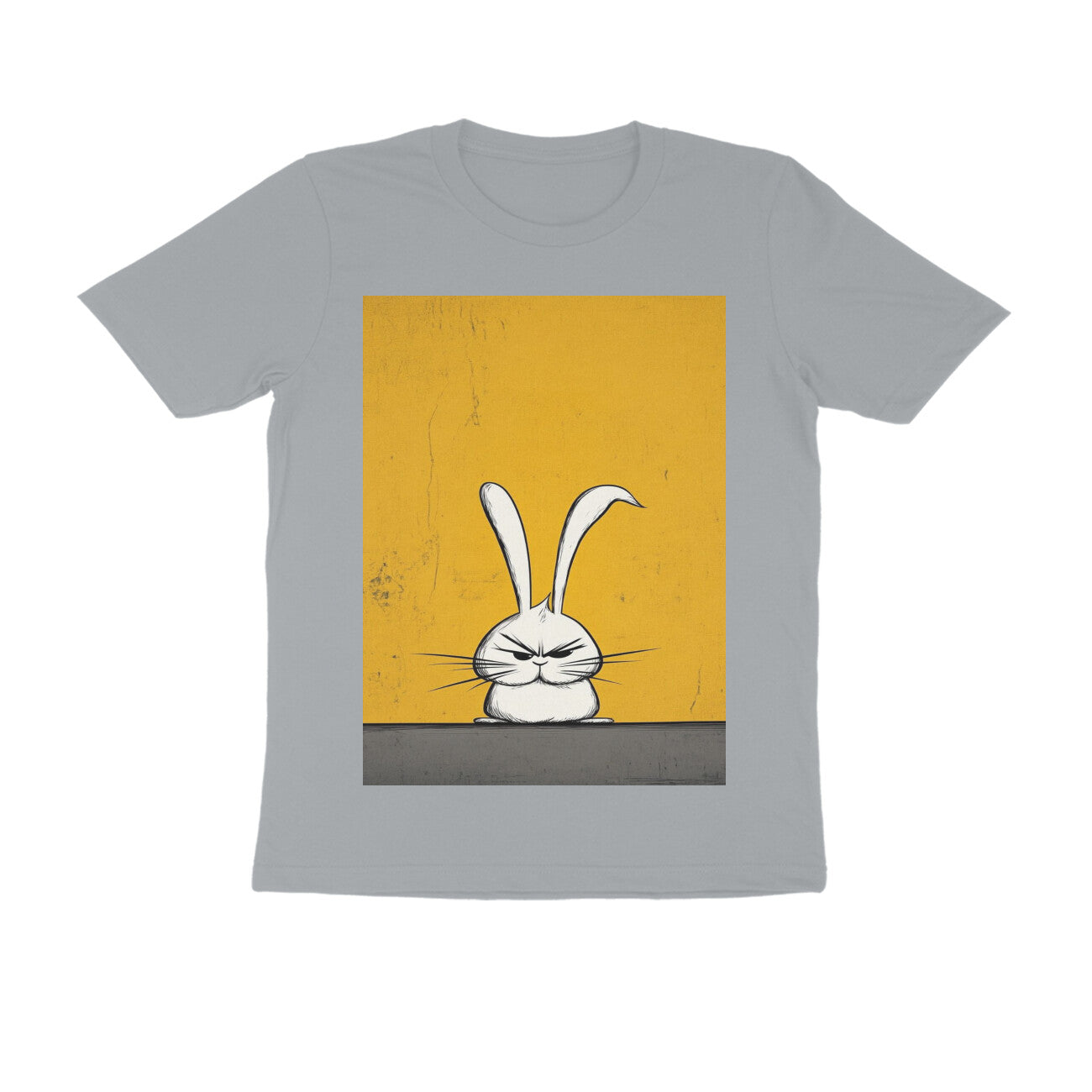 Front View - Grumpy Hare — Regular Fit Tee Silver Frost