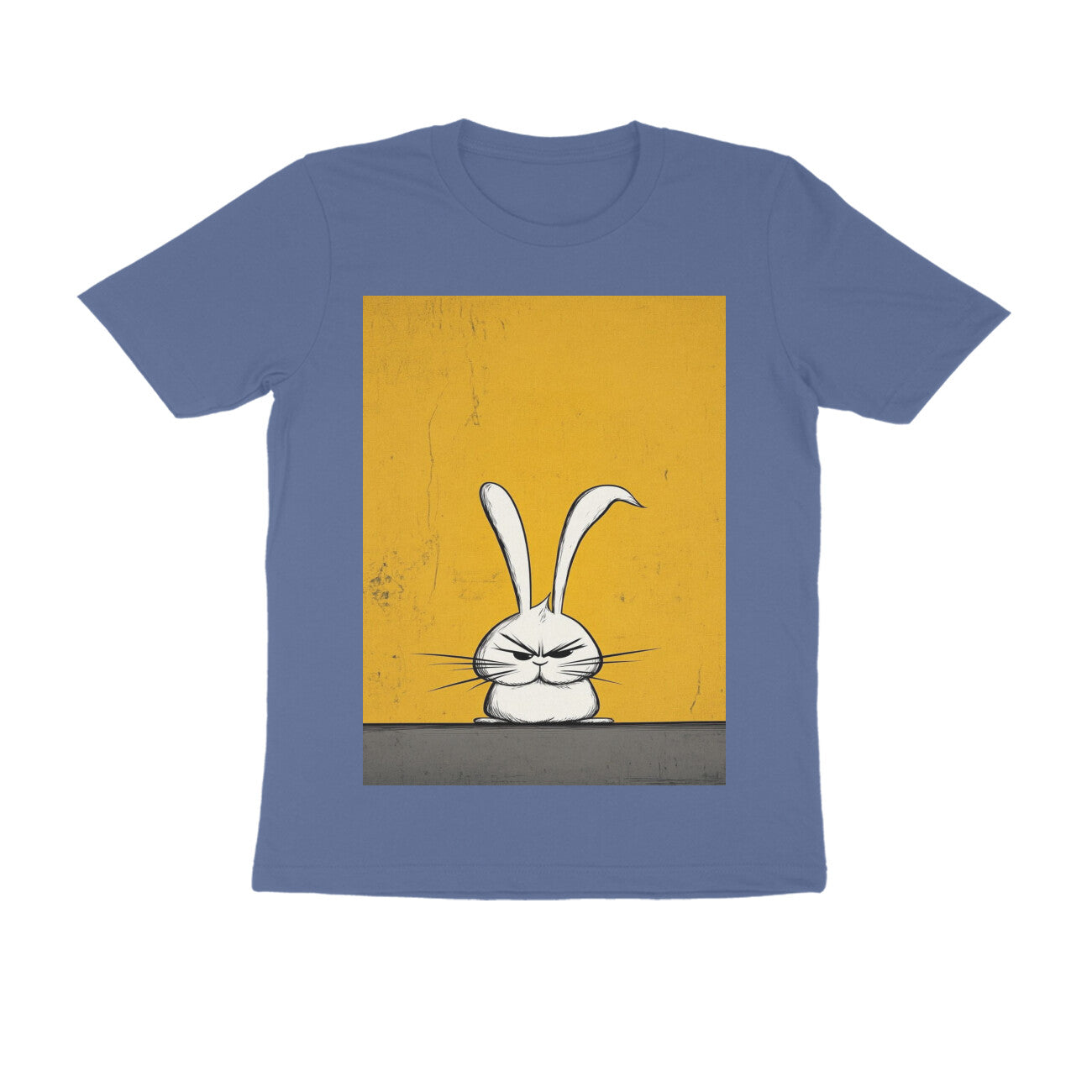 Front View - Grumpy Hare — Regular Fit Tee Smoke Blue