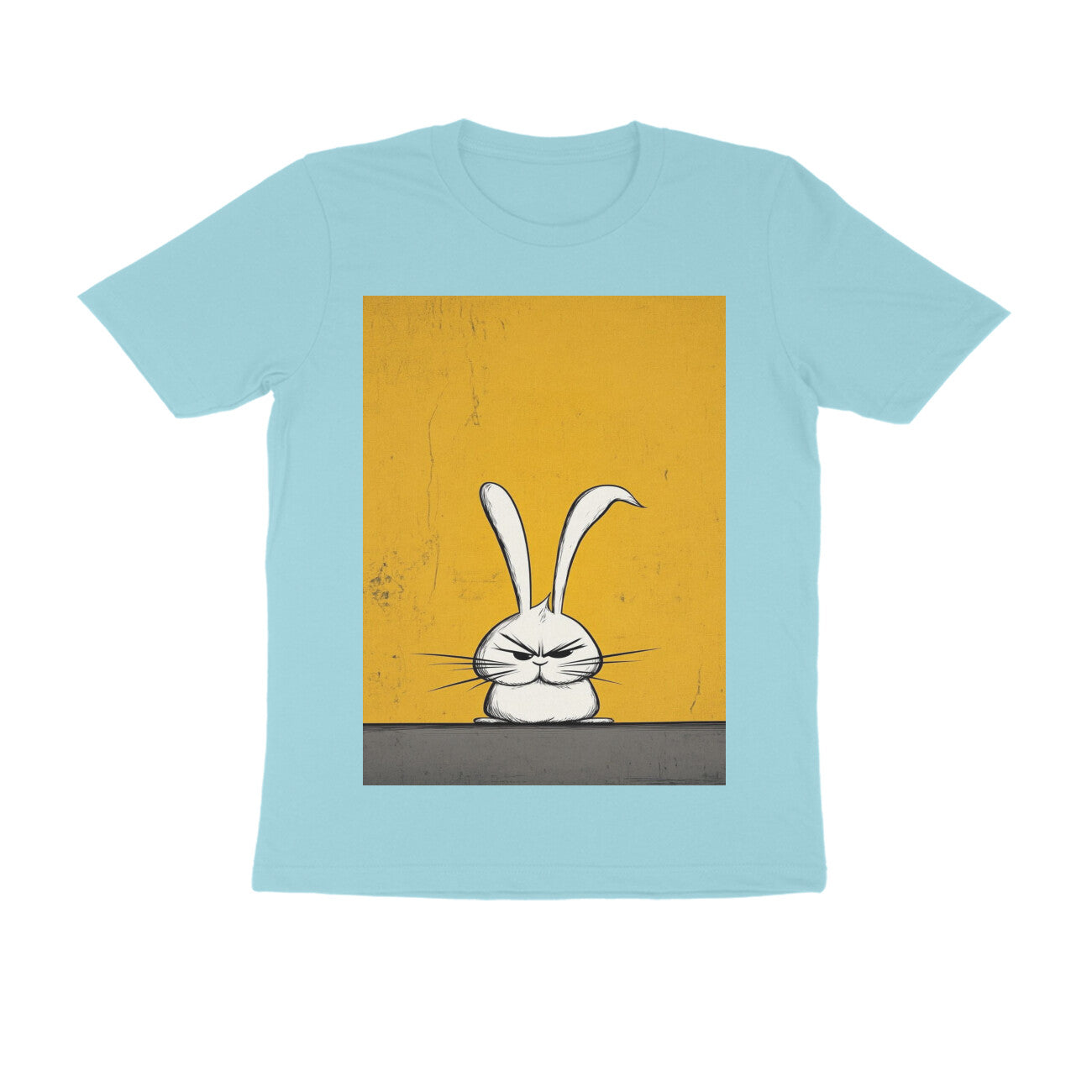 Front View - Grumpy Hare — Regular Fit Tee Surf Blue