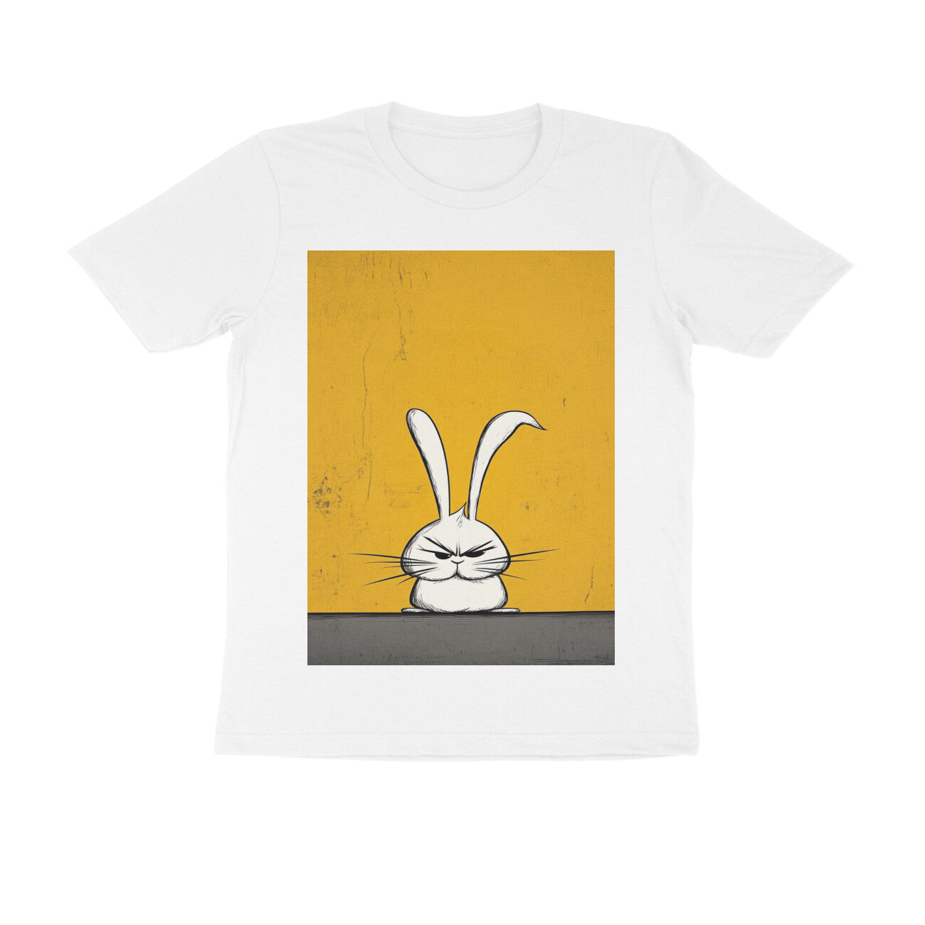 Front View - Grumpy Hare — Regular Fit Tee White
