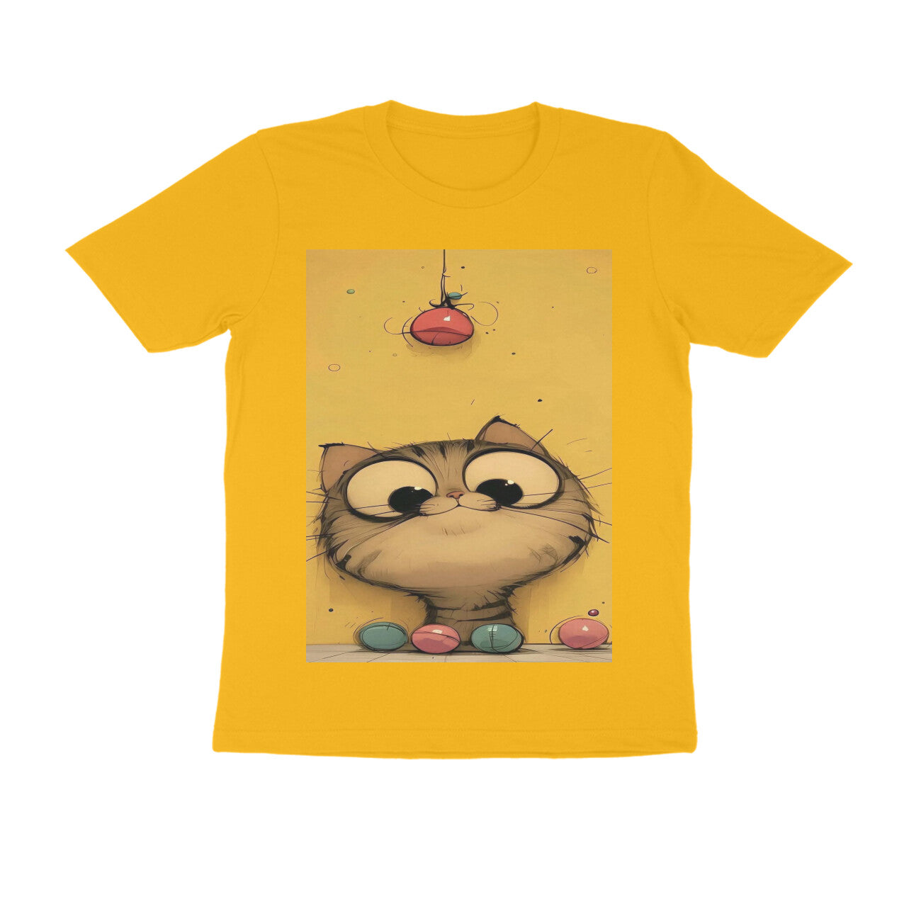 Front View - Whisker Watcher — Regular Fit Tee Golden Yellow