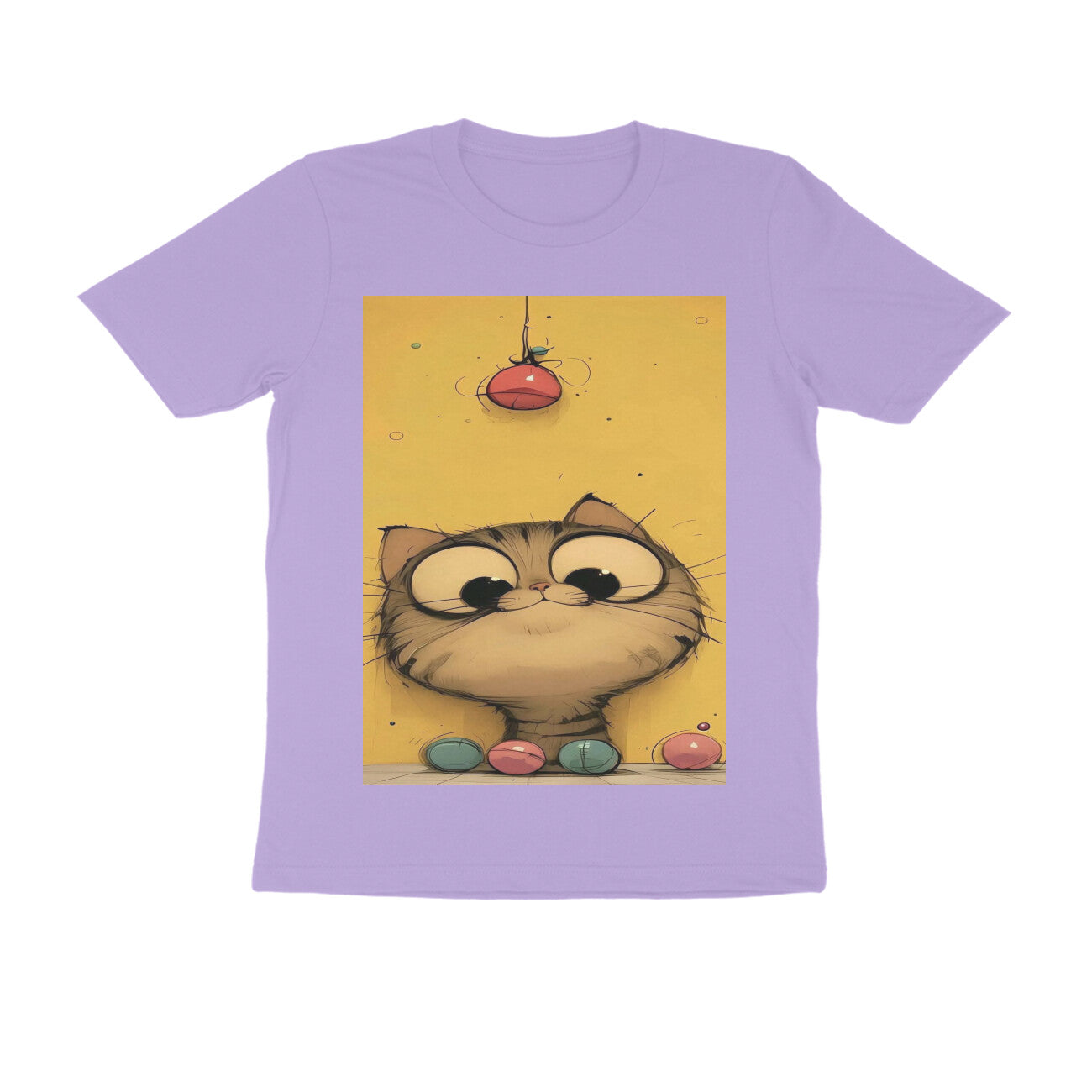 Front View - Whisker Watcher — Regular Fit Tee Iris Lavender