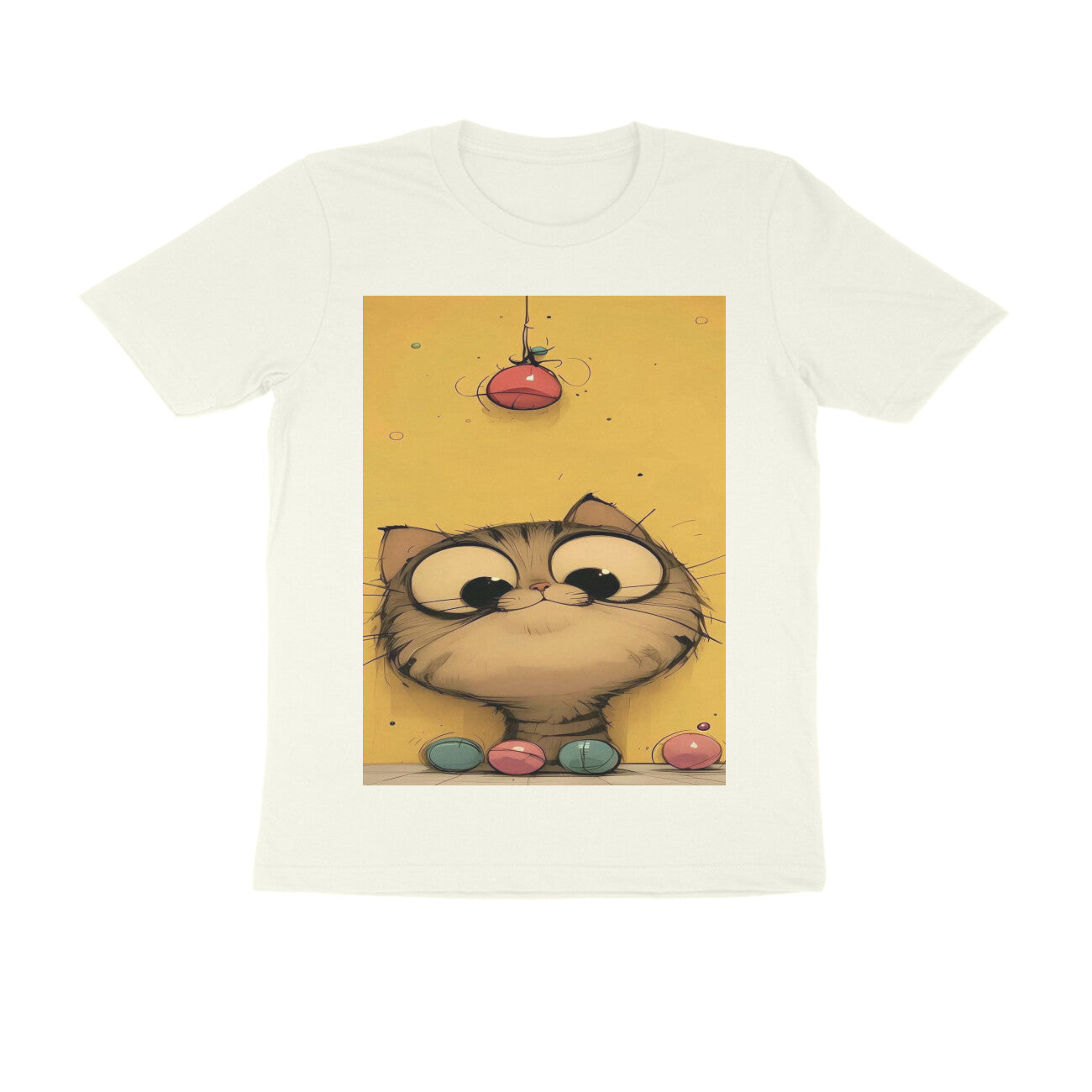 Front View - Whisker Watcher — Regular Fit Tee Ivory