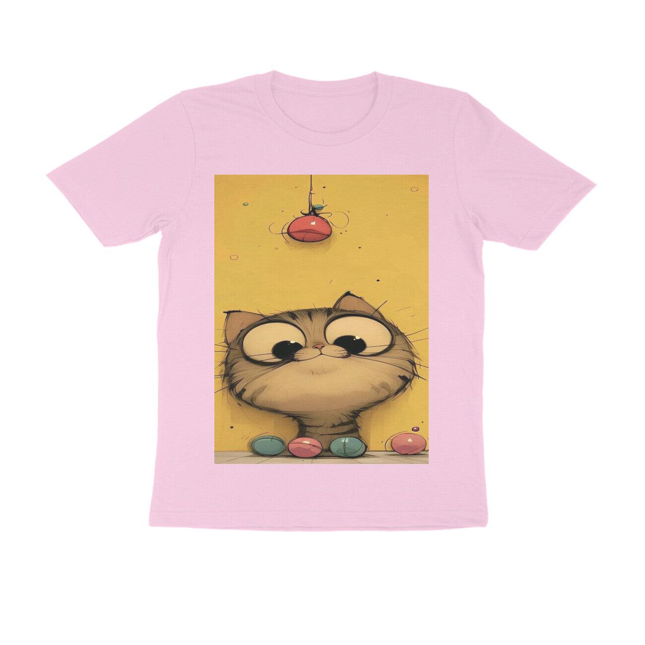 Front View - Whisker Watcher — Regular Fit Tee Light Pink