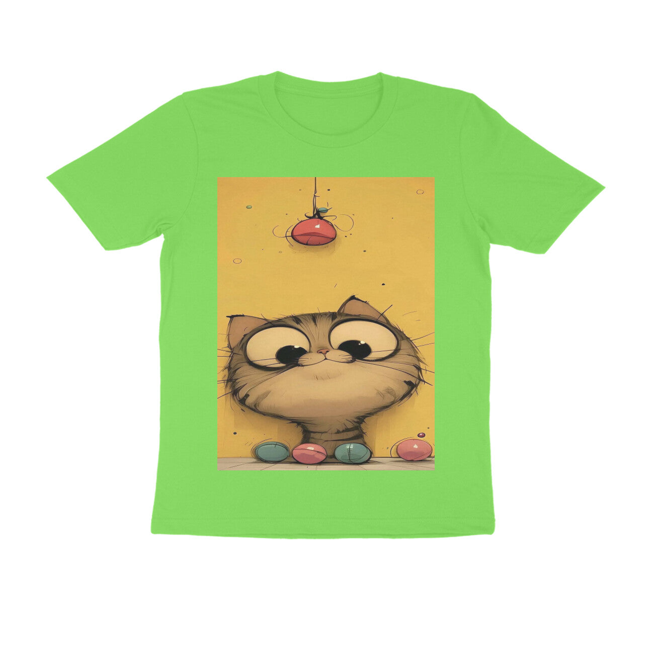 Front View - Whisker Watcher — Regular Fit Tee Liril Green
