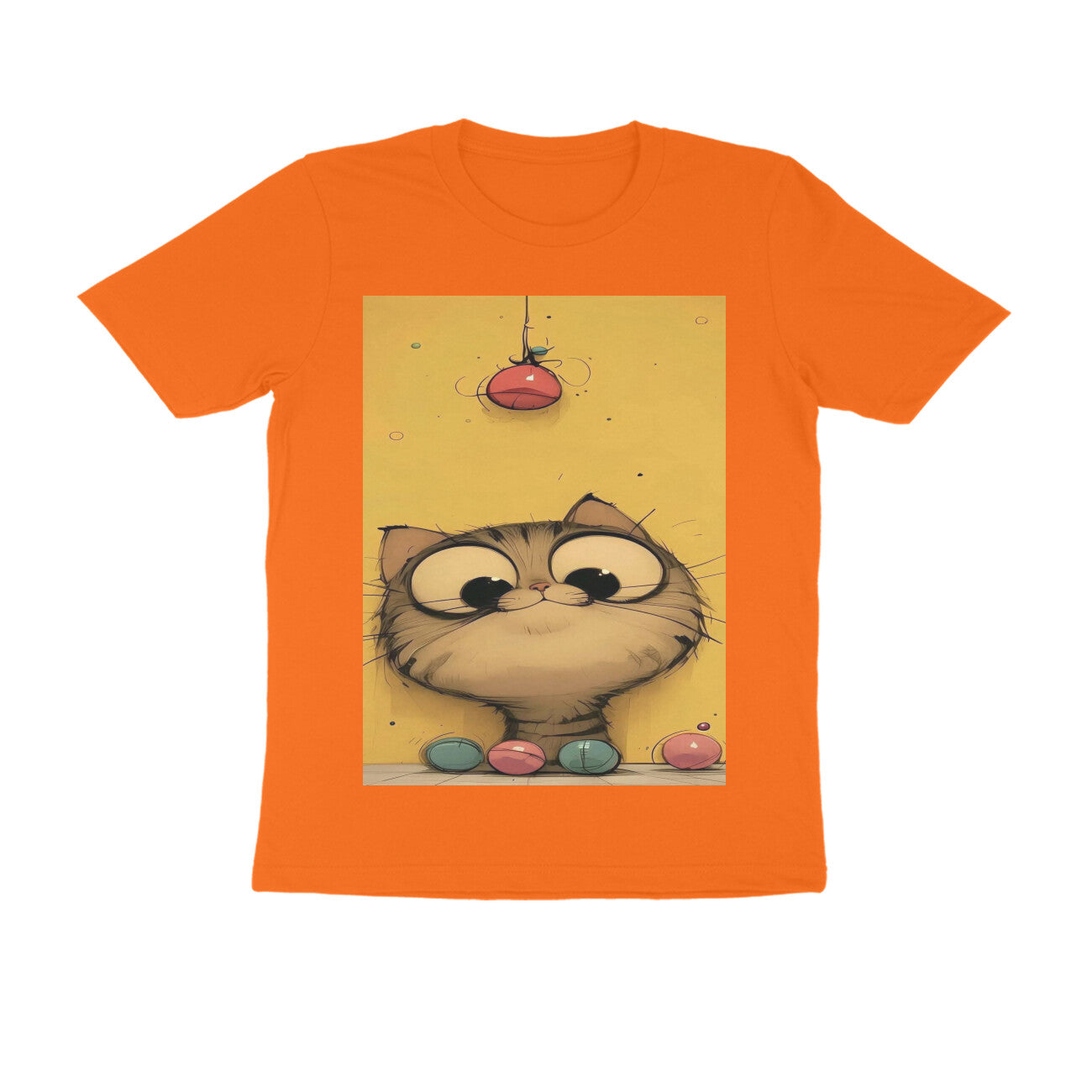 Front View - Whisker Watcher — Regular Fit Tee Orange