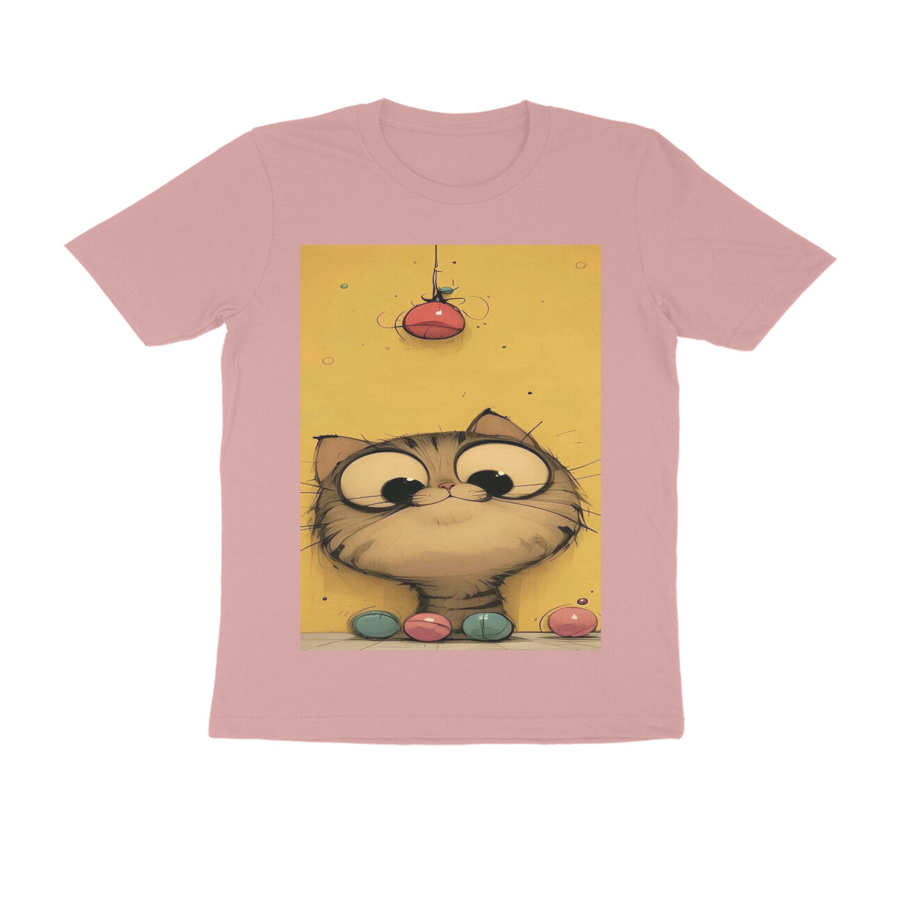 Front View - Whisker Watcher — Regular Fit Tee Pastel Dusty