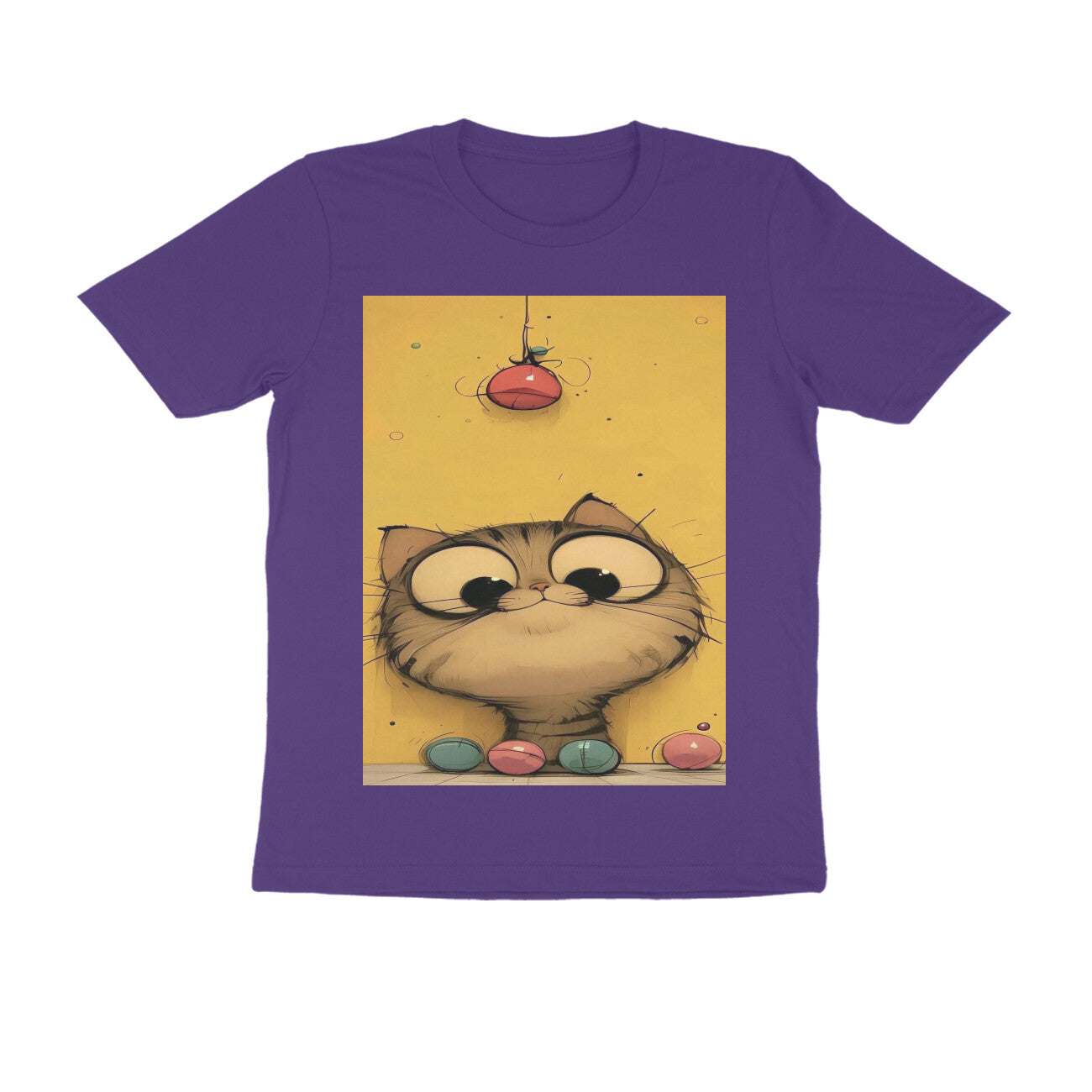 Front View - Whisker Watcher — Regular Fit Tee Purple