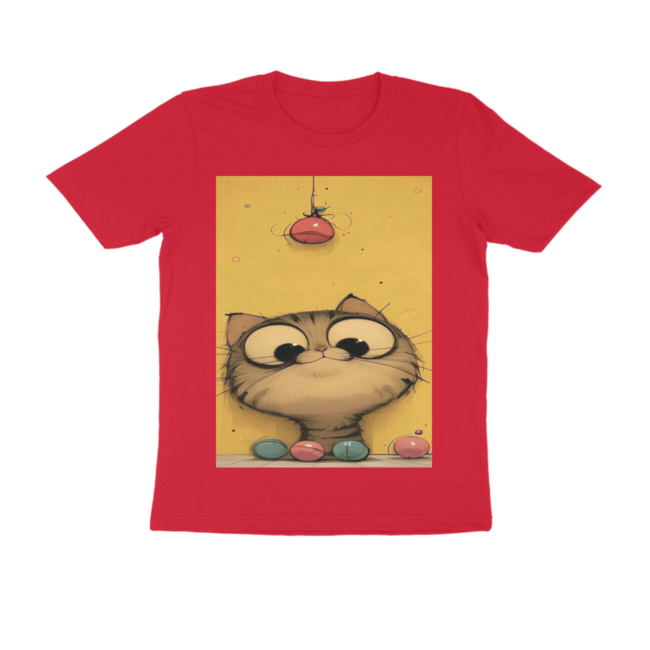 Front View - Whisker Watcher — Regular Fit Tee Red