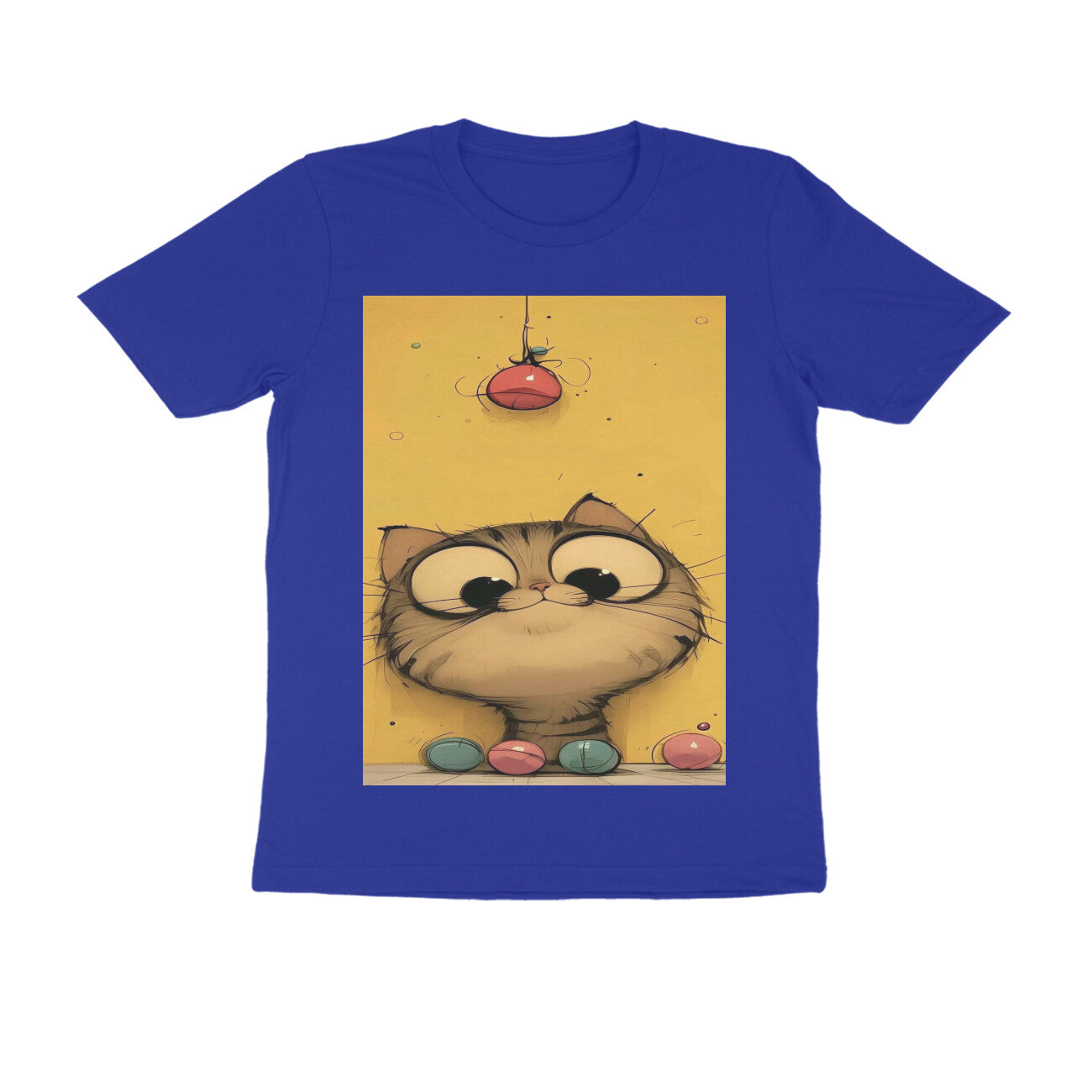 Front View - Whisker Watcher — Regular Fit Tee Royal Blue