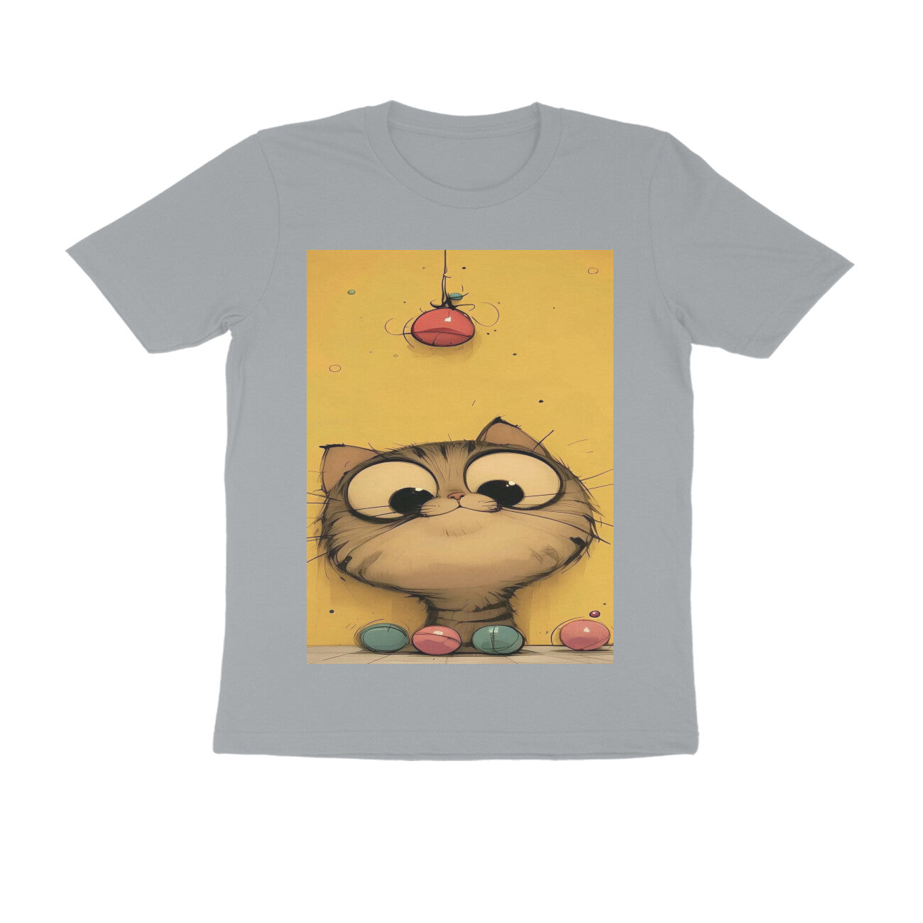 Front View - Whisker Watcher — Regular Fit Tee Silver Frost