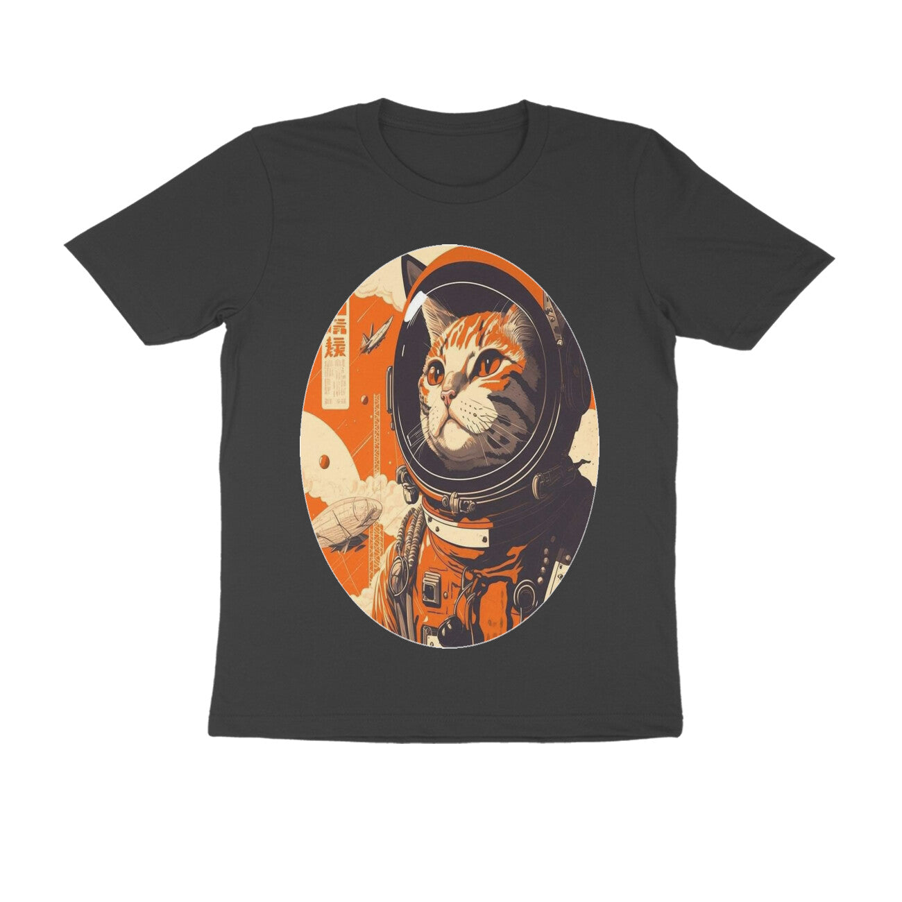 Front View - Cosmic Whisker — Regular Fit Tee Black