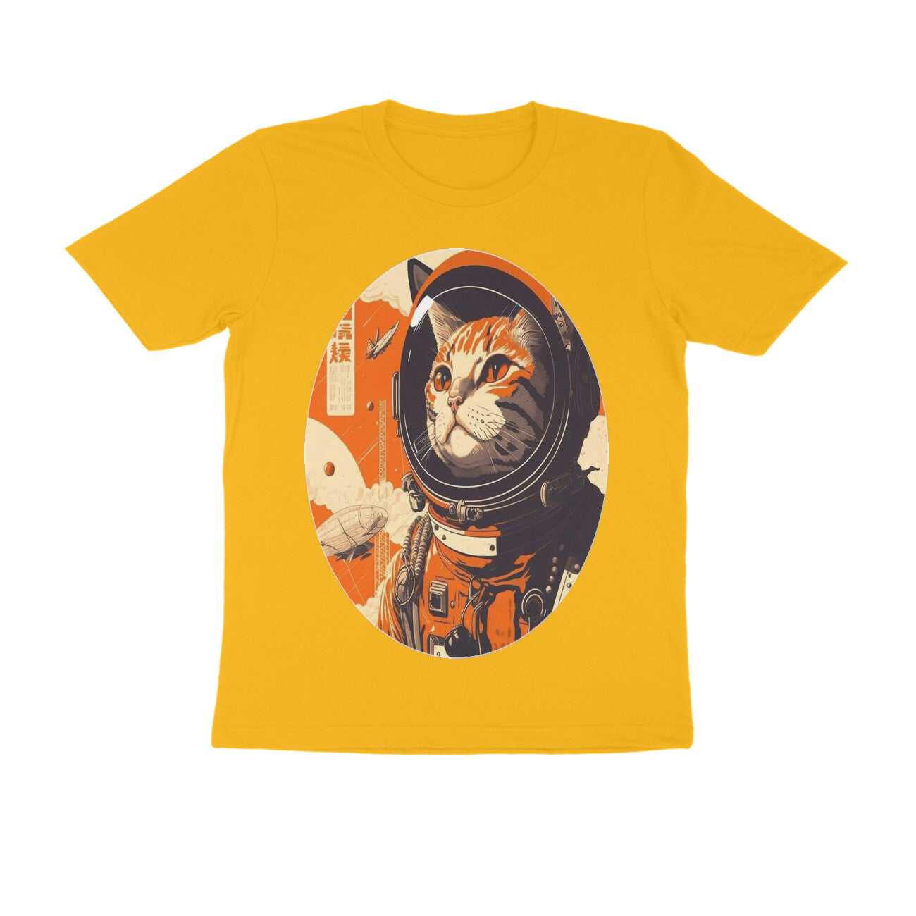Front View - Cosmic Whisker — Regular Fit Tee Golden Yellow