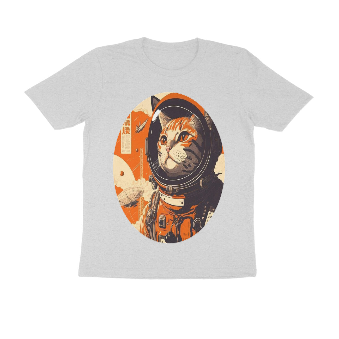 Front View - Cosmic Whisker — Regular Fit Tee Melange Grey