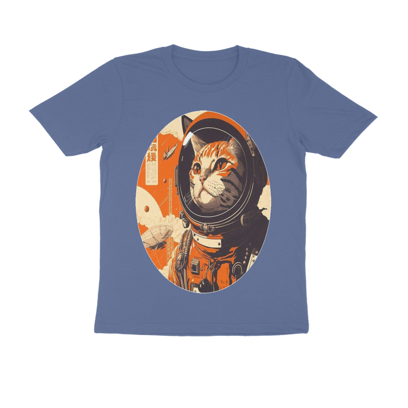Front View - Cosmic Whisker — Regular Fit Tee Smoke Blue