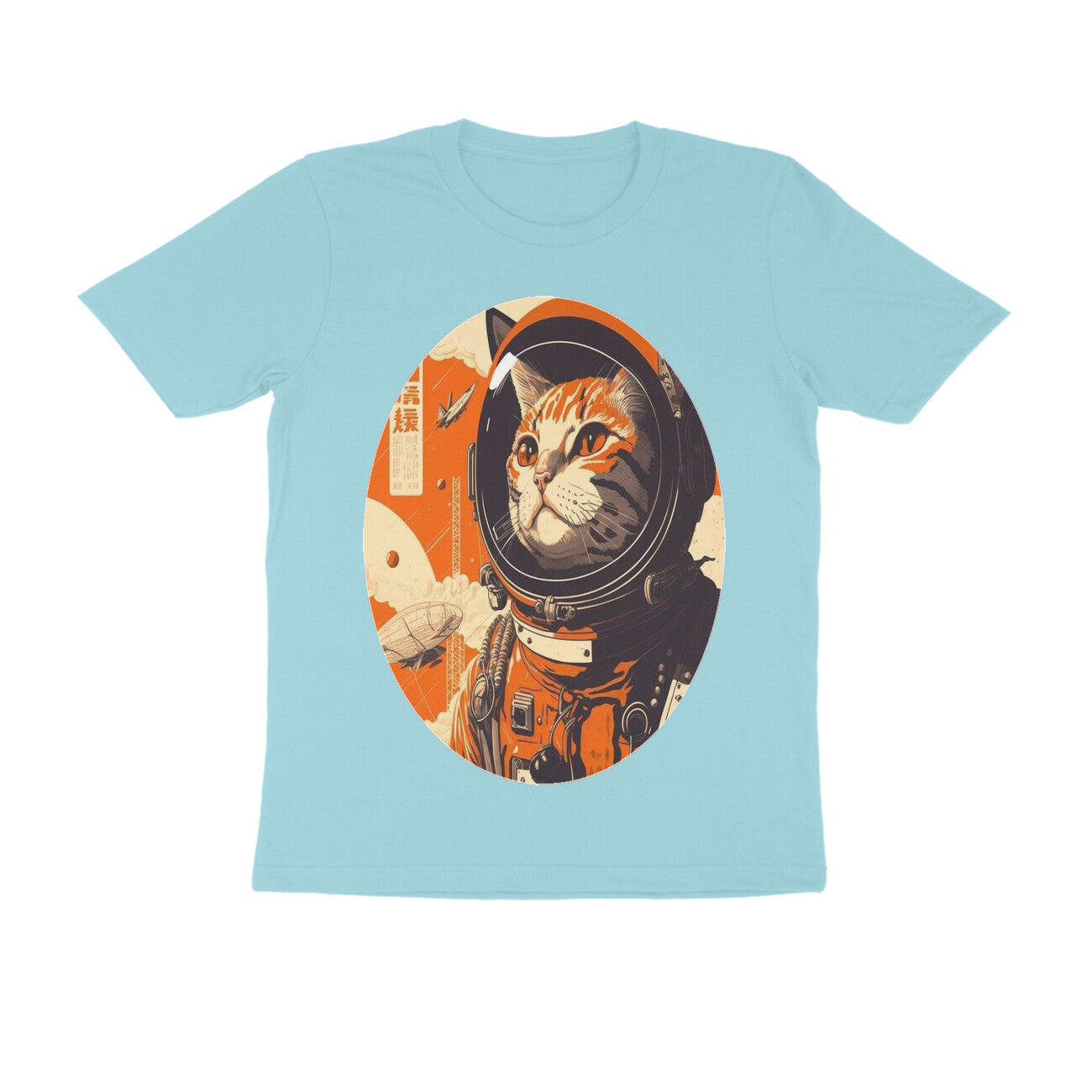 Front View - Cosmic Whisker — Regular Fit Tee Surf Blue