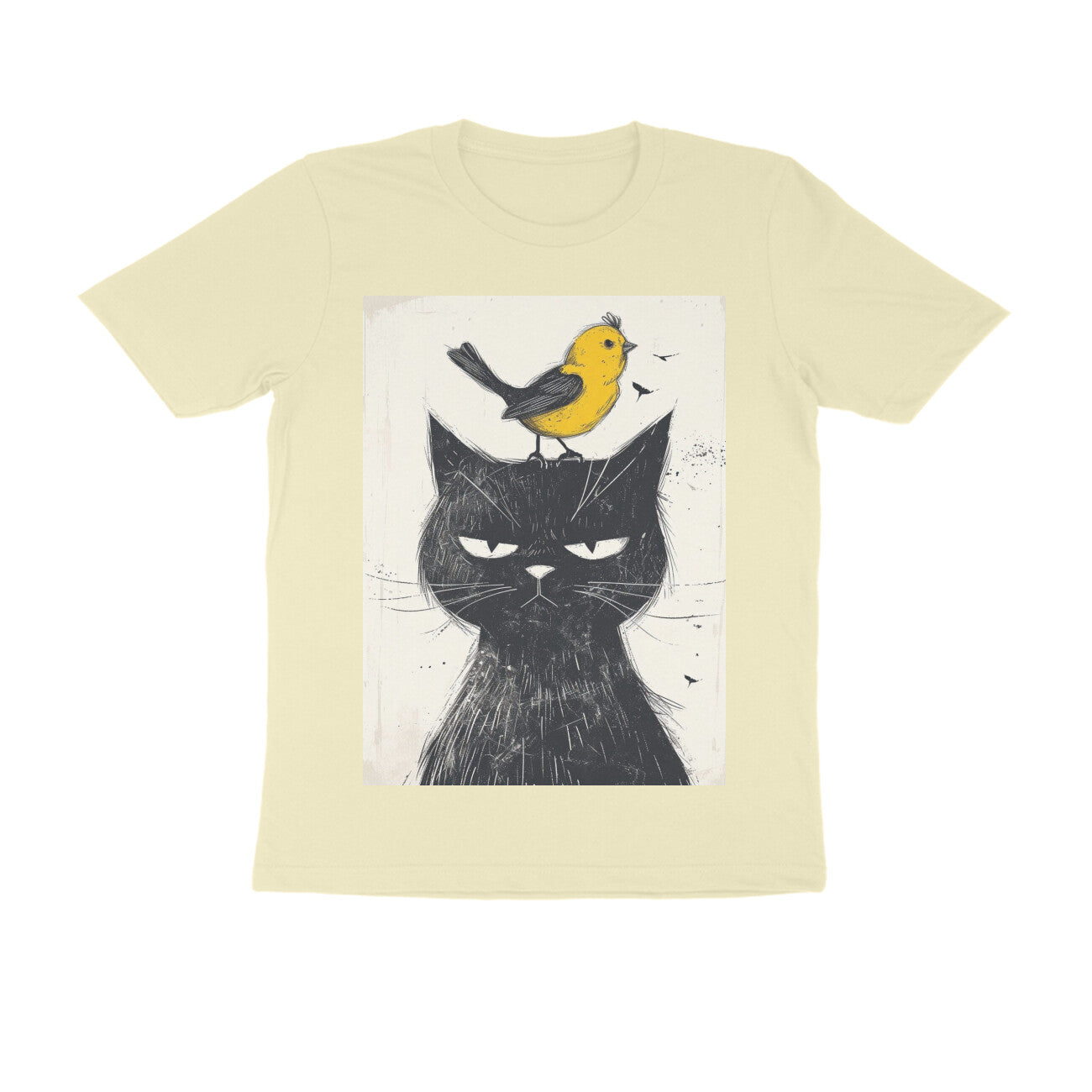 Front View - Unbothered Beast — Regular Fit Tee Almond