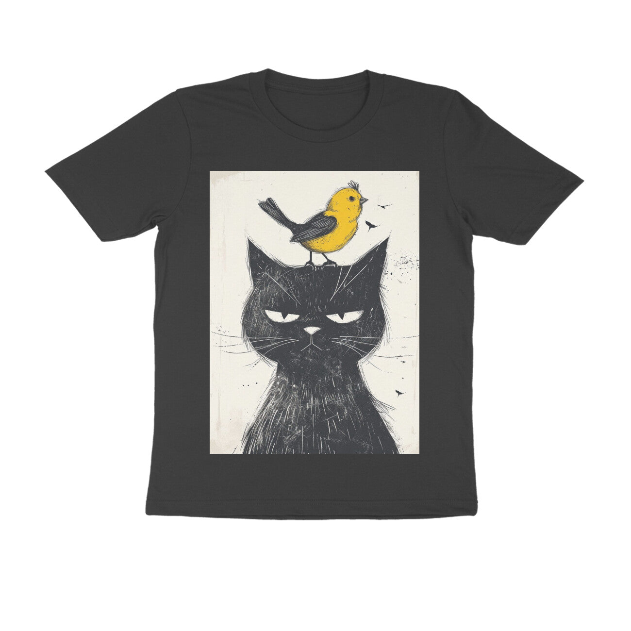 Front View - Unbothered Beast — Regular Fit Tee Black