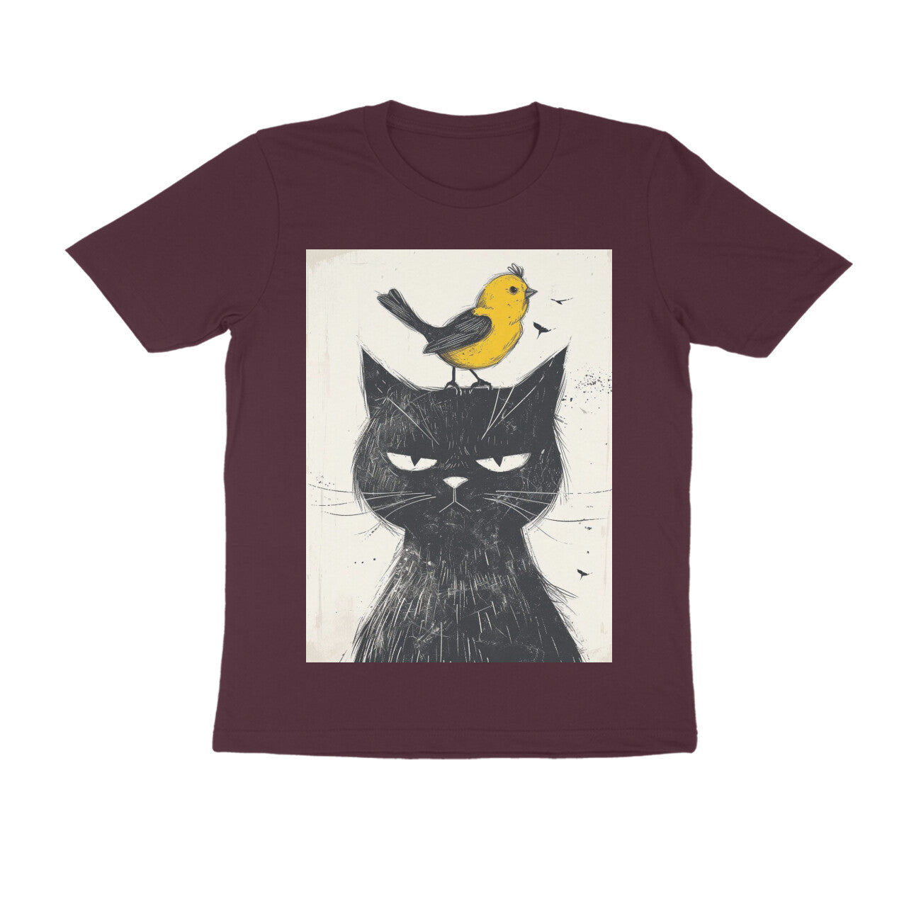 Front View - Unbothered Beast — Regular Fit Tee Burgundy