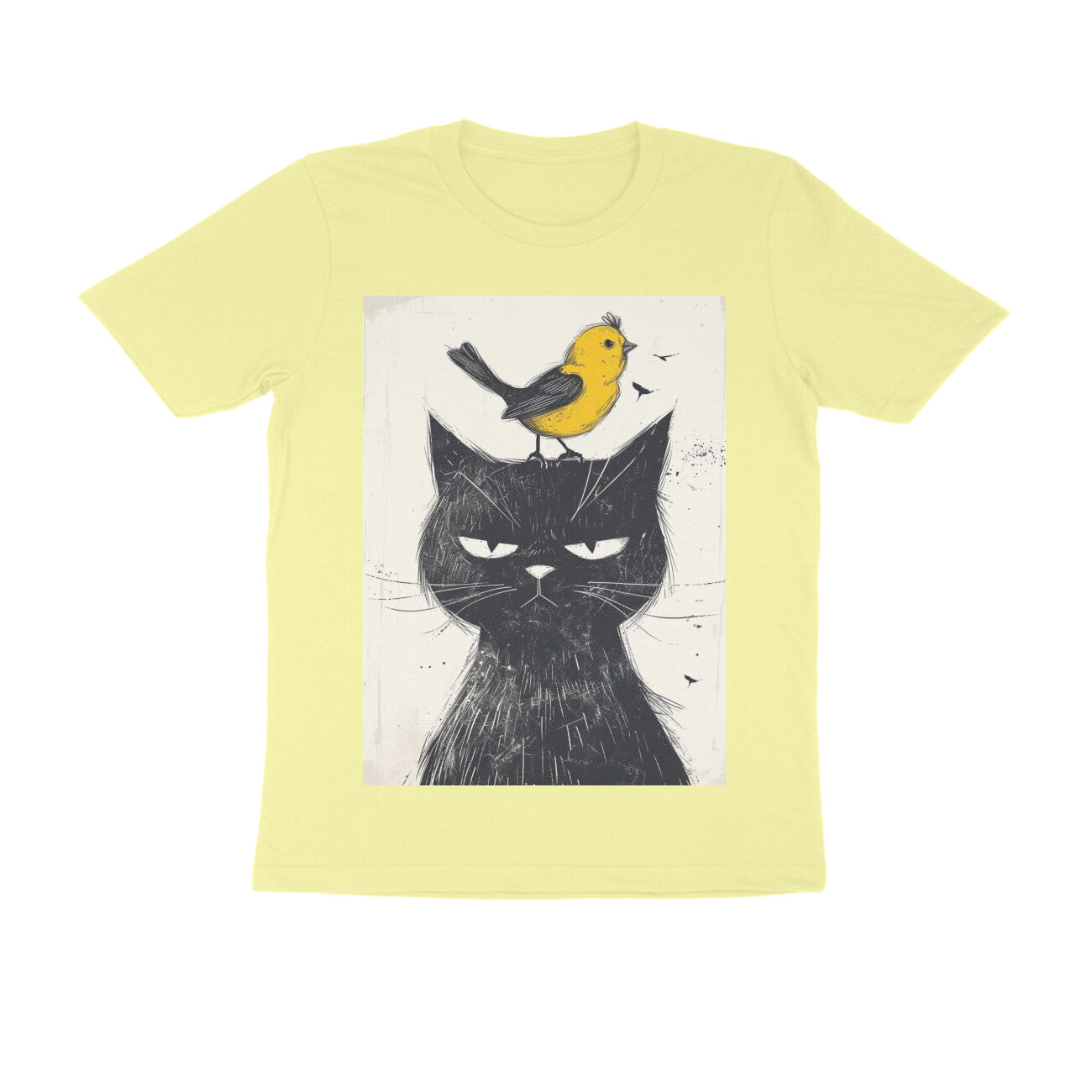 Front View - Unbothered Beast — Regular Fit Tee Butter Yellow