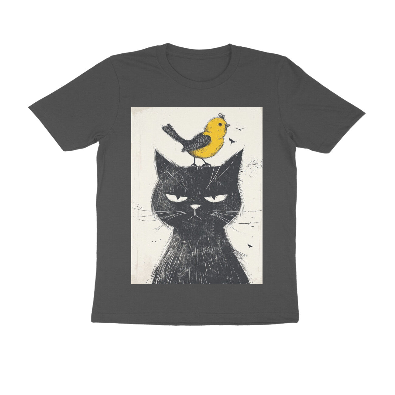 Front View - Unbothered Beast — Regular Fit Tee Charcoal Grey