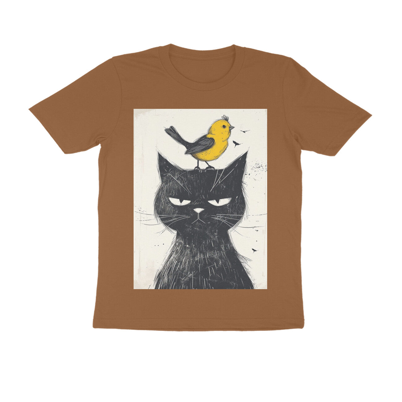Front View - Unbothered Beast — Regular Fit Tee Chocolate Brown