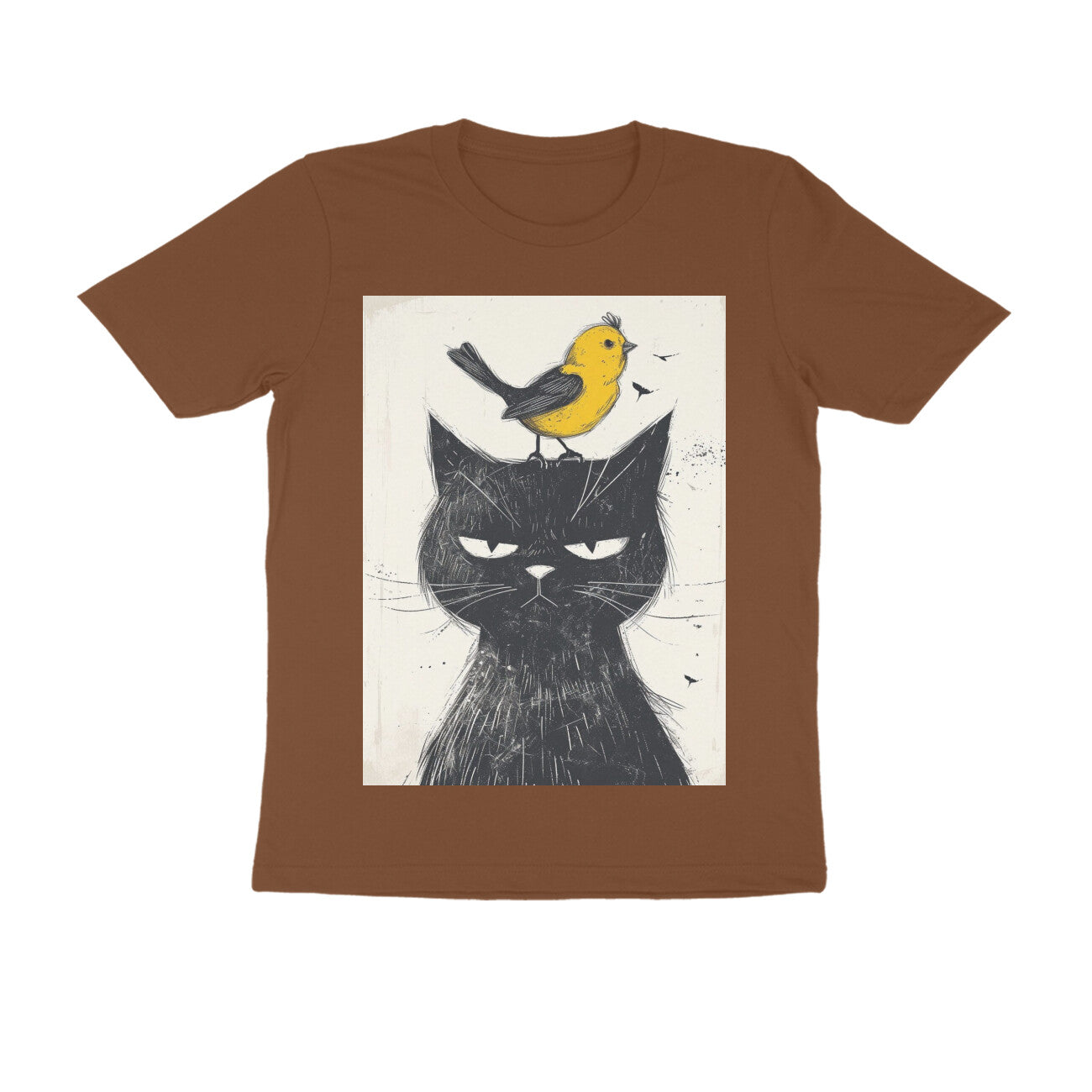 Front View - Unbothered Beast — Regular Fit Tee Coffee Brown