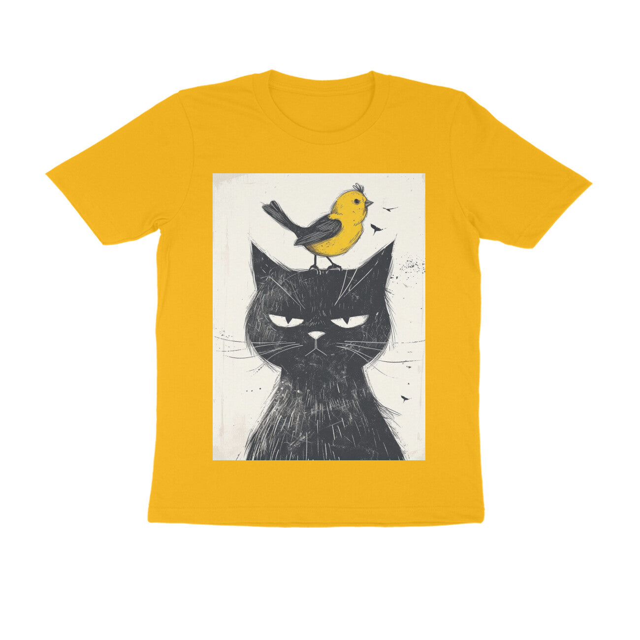 Front View - Unbothered Beast — Regular Fit Tee Golden Yellow