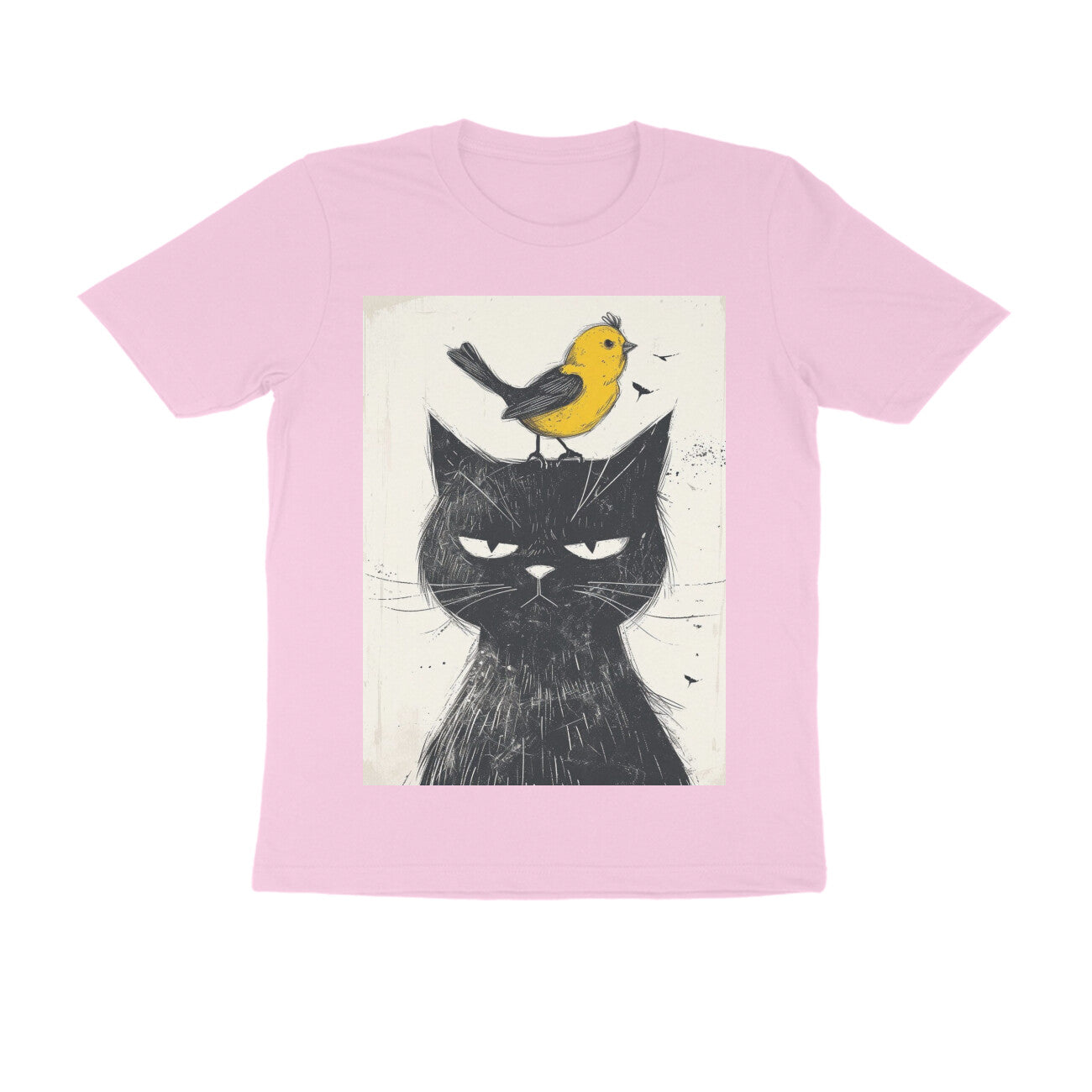 Front View - Unbothered Beast — Regular Fit Tee Light Pink
