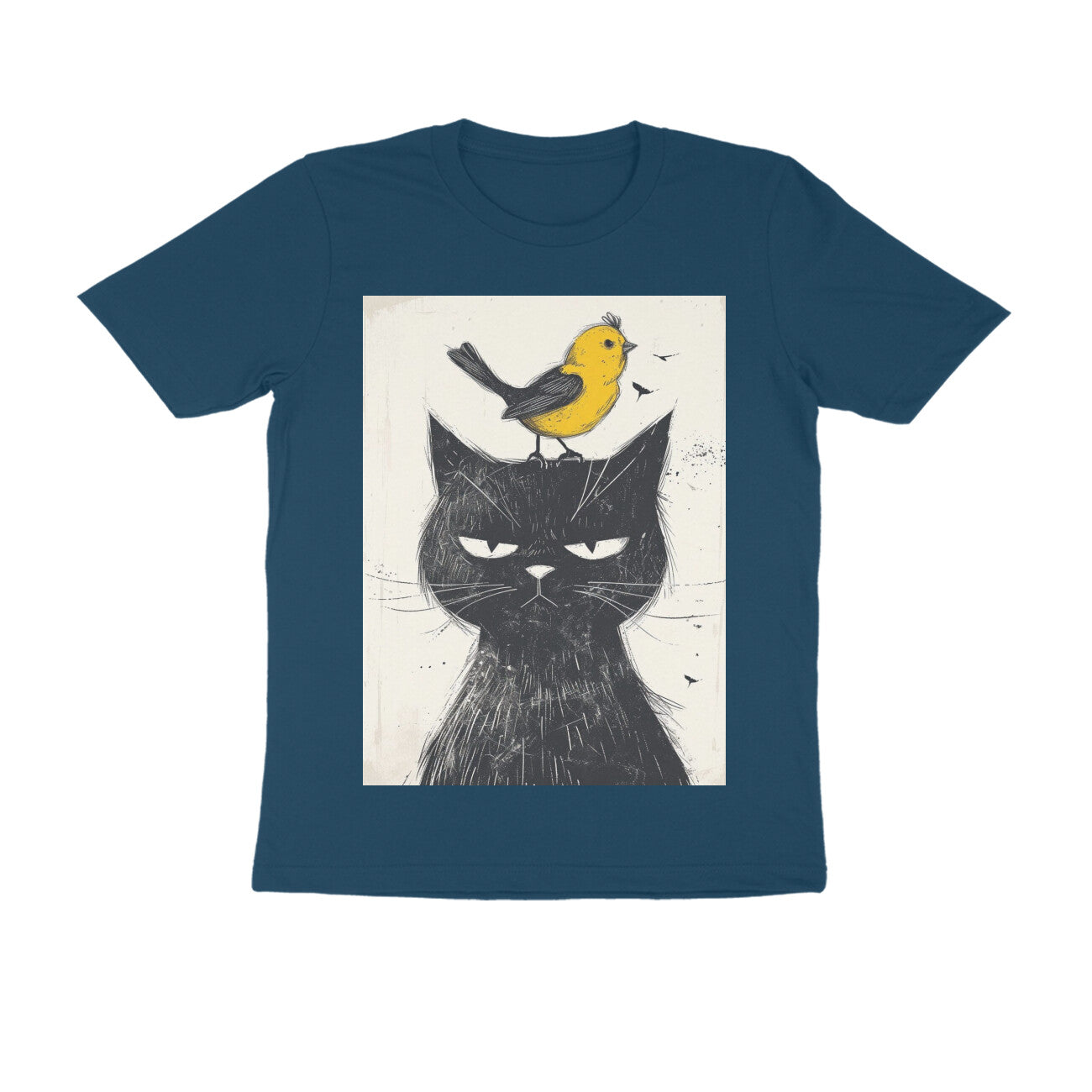 Front View - Unbothered Beast — Regular Fit Tee Navy Blue