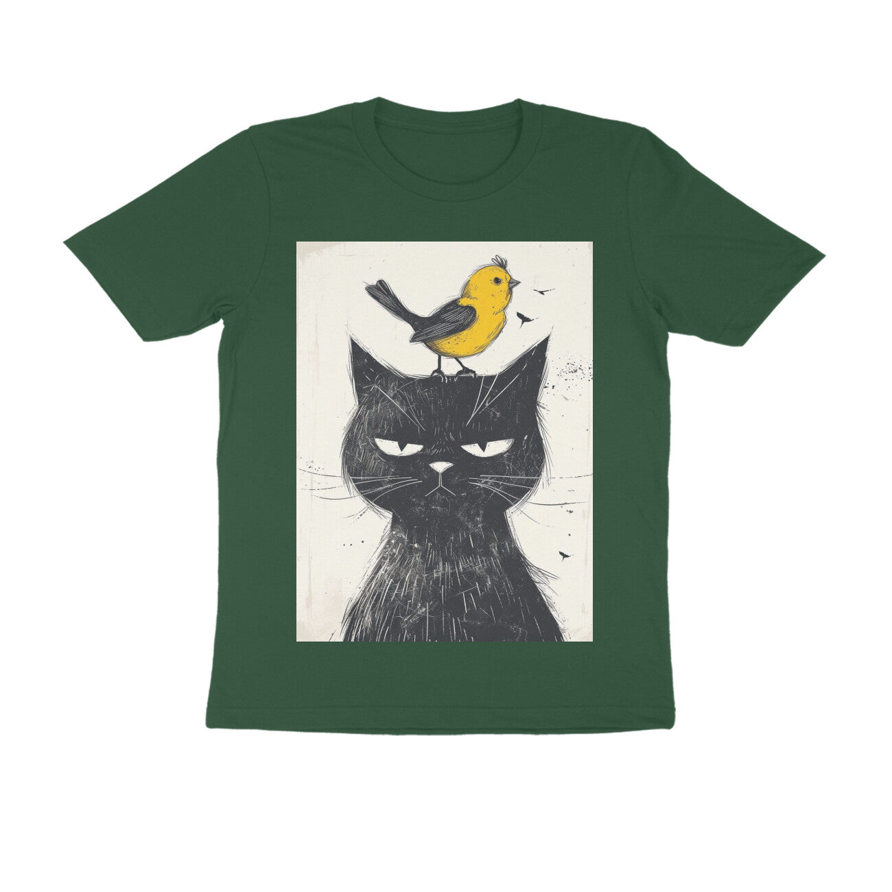 Front View - Unbothered Beast — Regular Fit Tee Olive Green