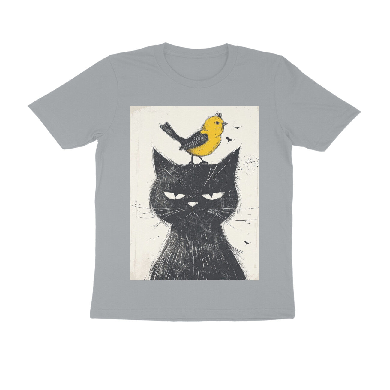 Front View - Unbothered Beast — Regular Fit Tee Silver Frost