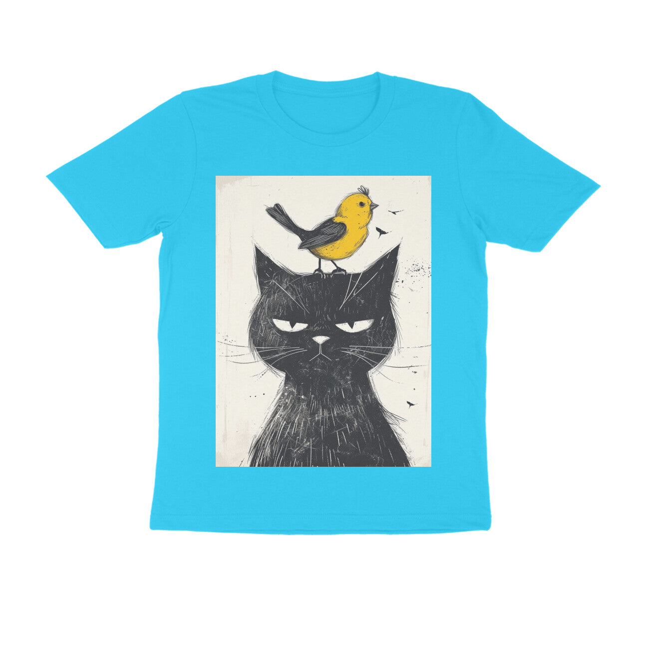 Front View - Unbothered Beast — Regular Fit Tee Sky Blue