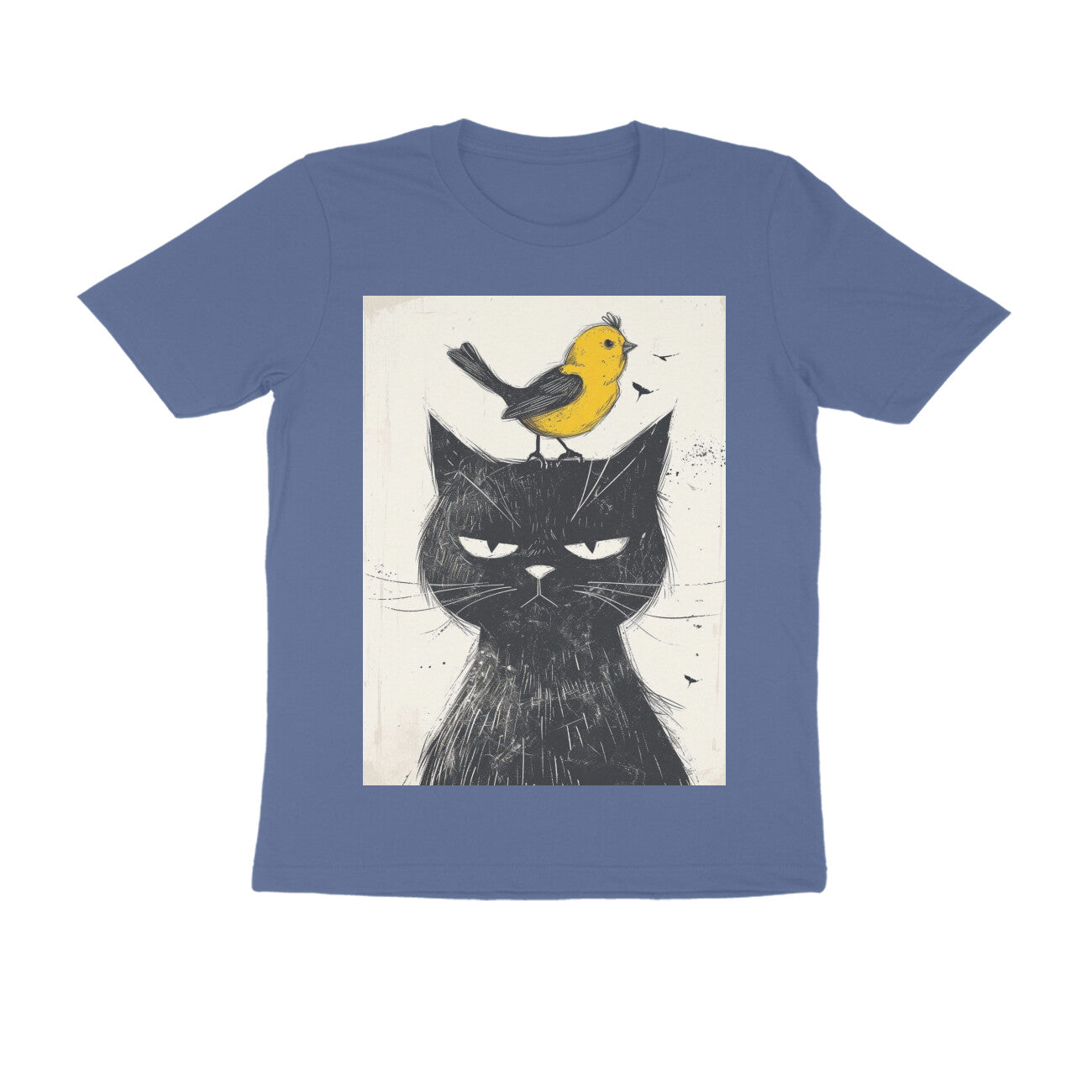 Front View - Unbothered Beast — Regular Fit Tee Smoke Blue