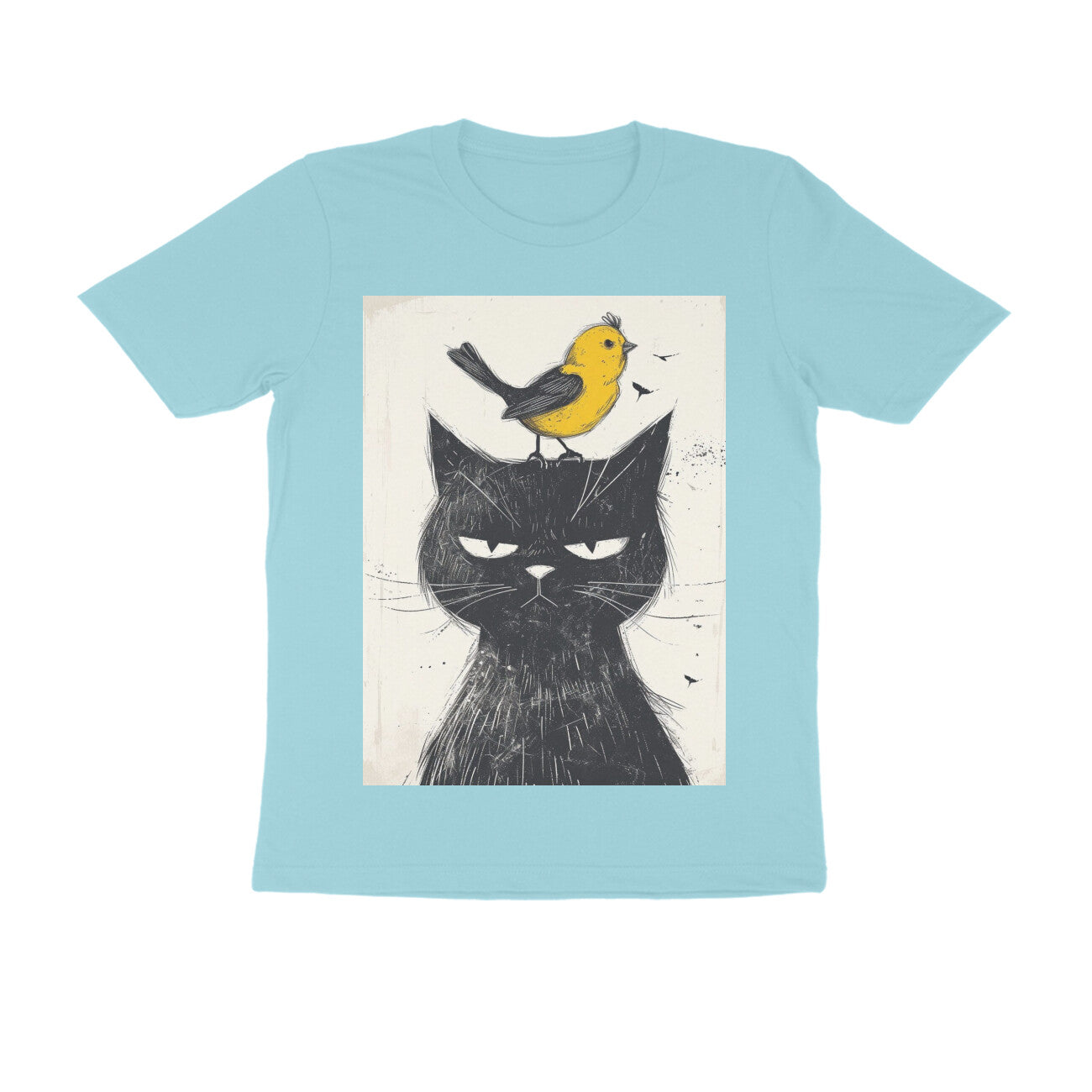 Front View - Unbothered Beast — Regular Fit Tee Surf Blue