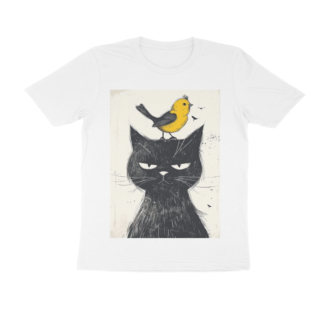 Front View - Unbothered Beast — Regular Fit Tee White