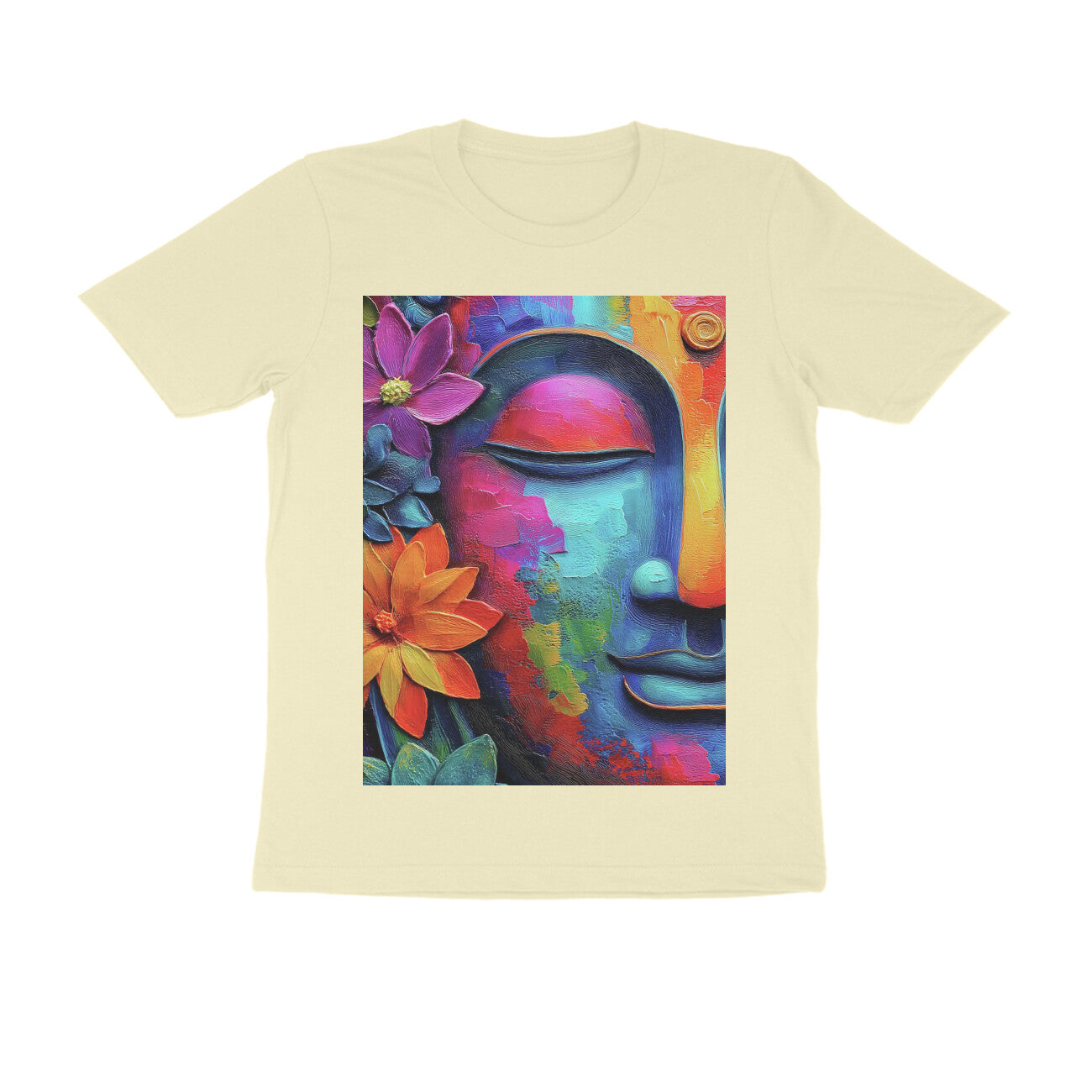 Front View - Karma — Regular Fit Tee Almond