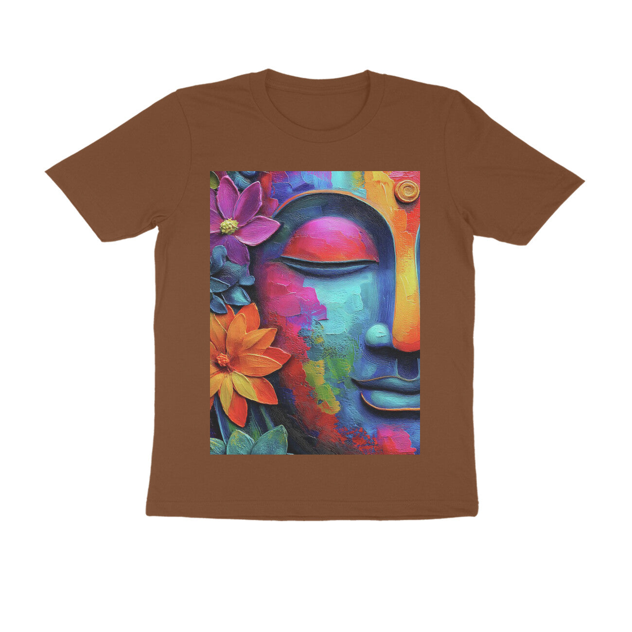 Front View - Karma — Regular Fit Tee Coffee Brown